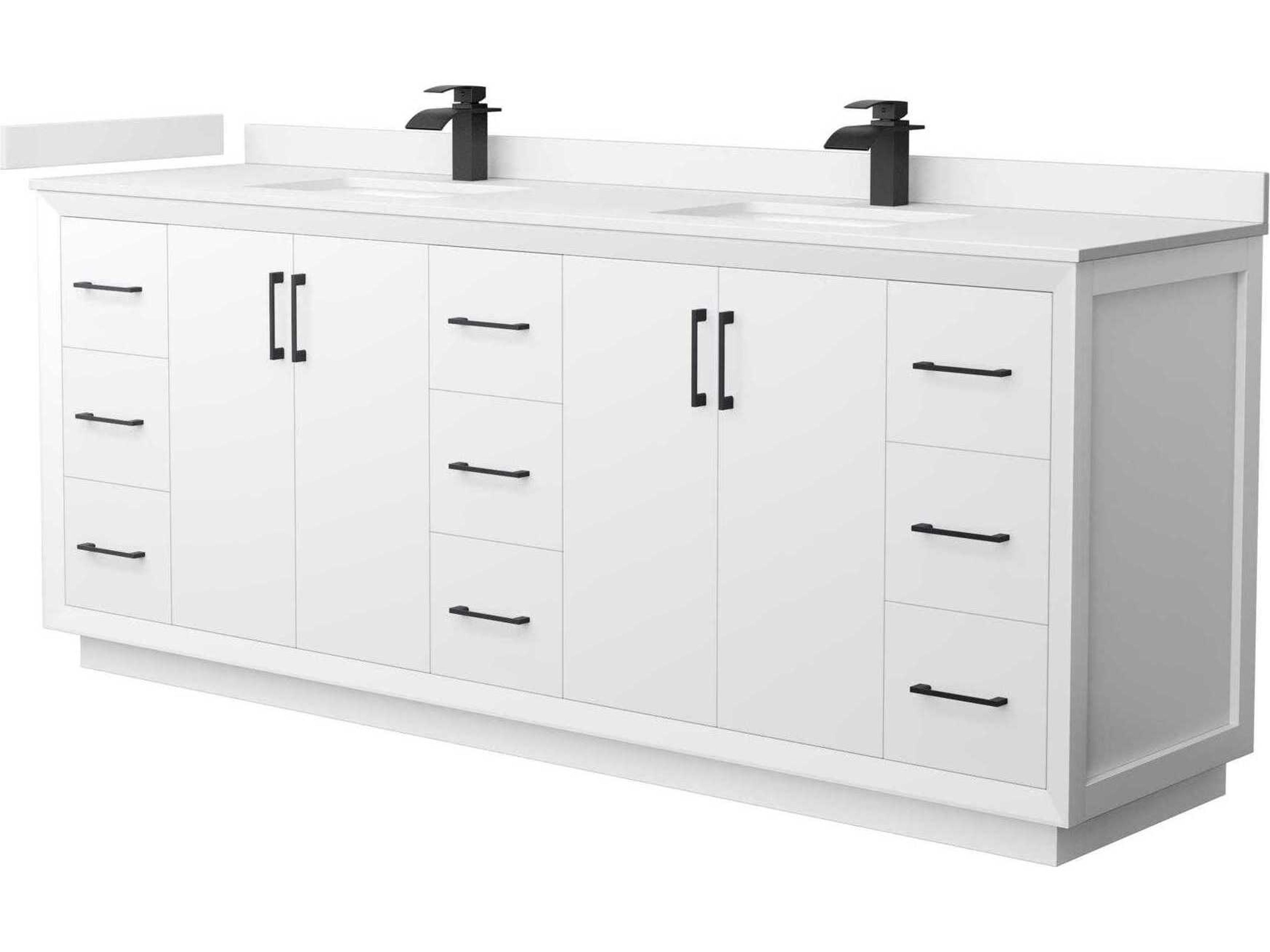 Wyndham Collection Strada 84" White Vanity