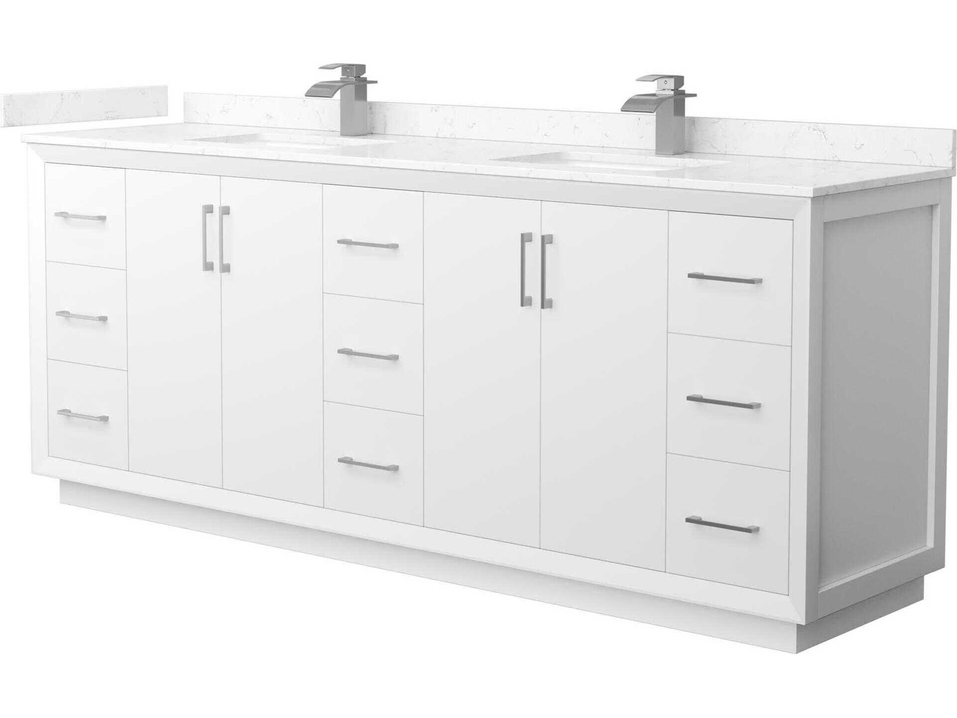 Wyndham Collection Strada 84" White Vanity