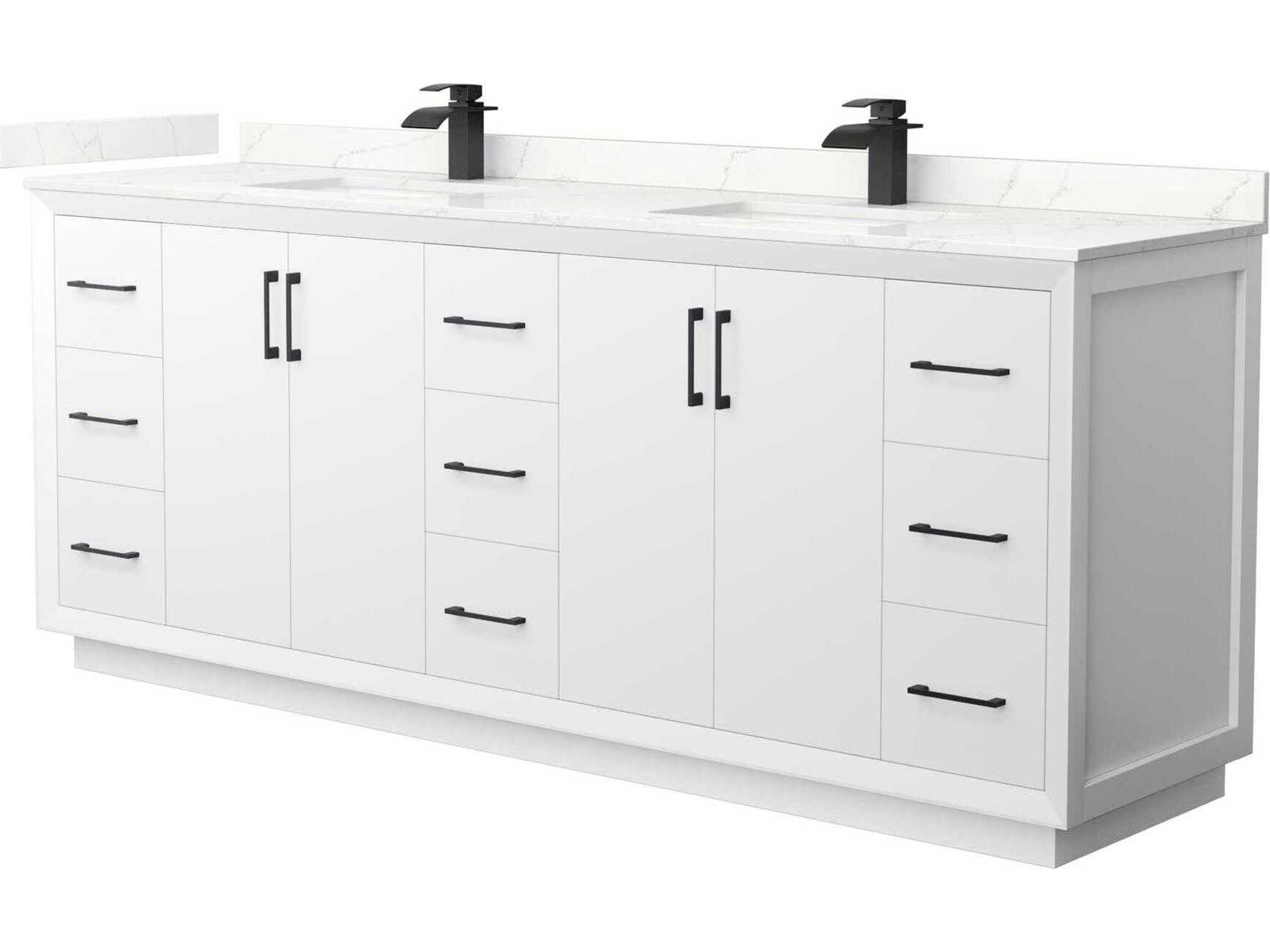 Wyndham Collection Strada 84" White Vanity