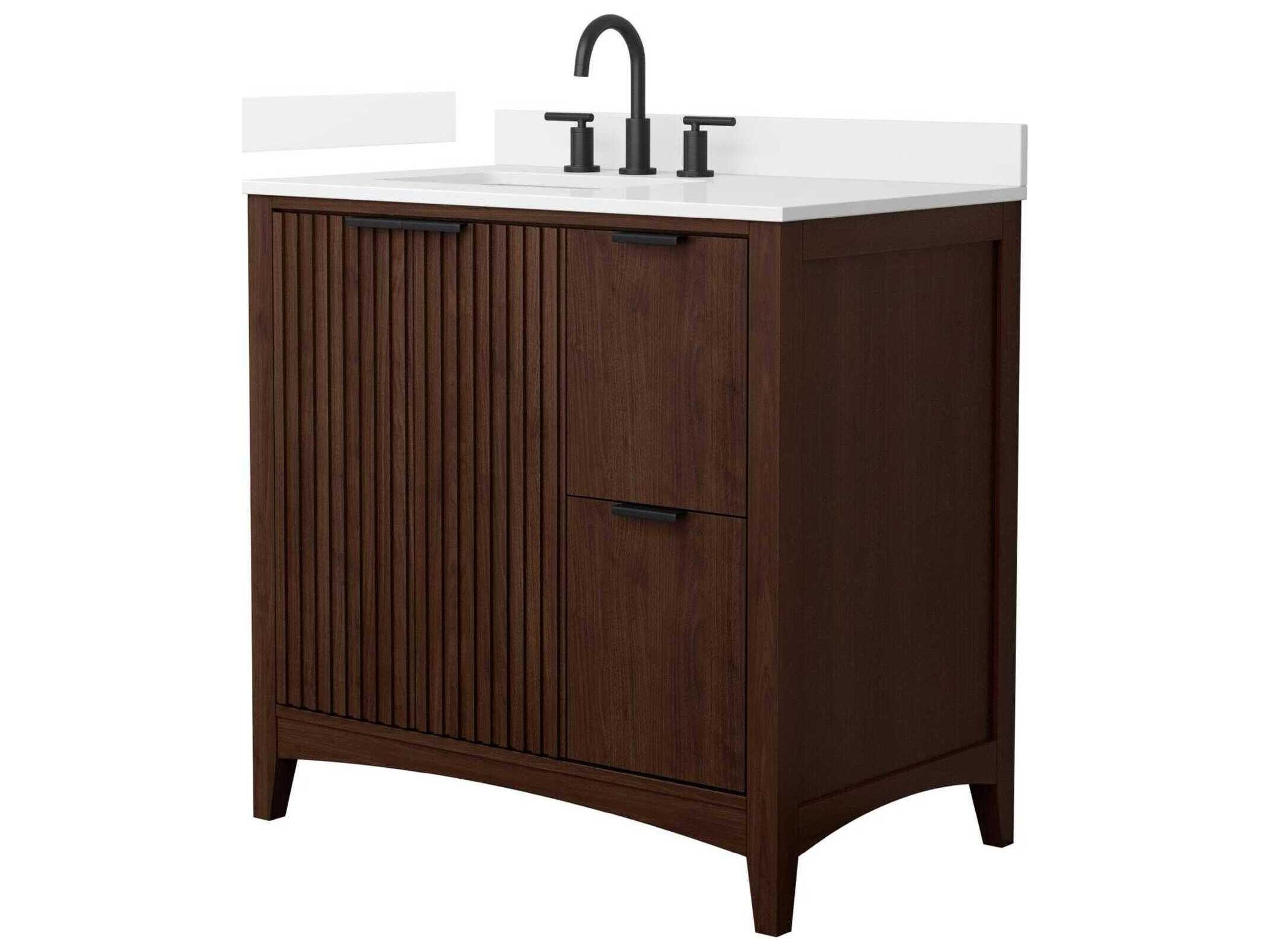 Wyndham Collection Palmilla 36" Dark Walnut Vanity