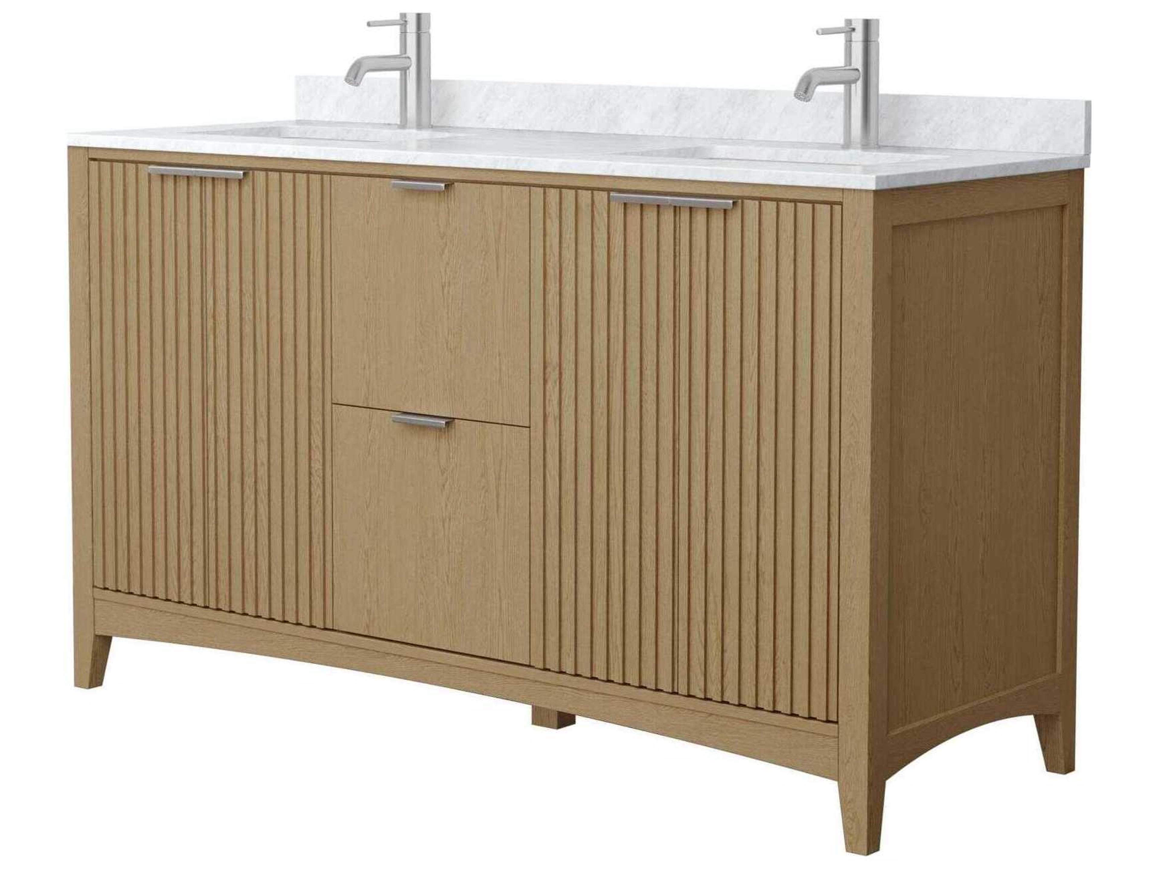 Wyndham Collection Palmilla 60" Natural Oak Vanity
