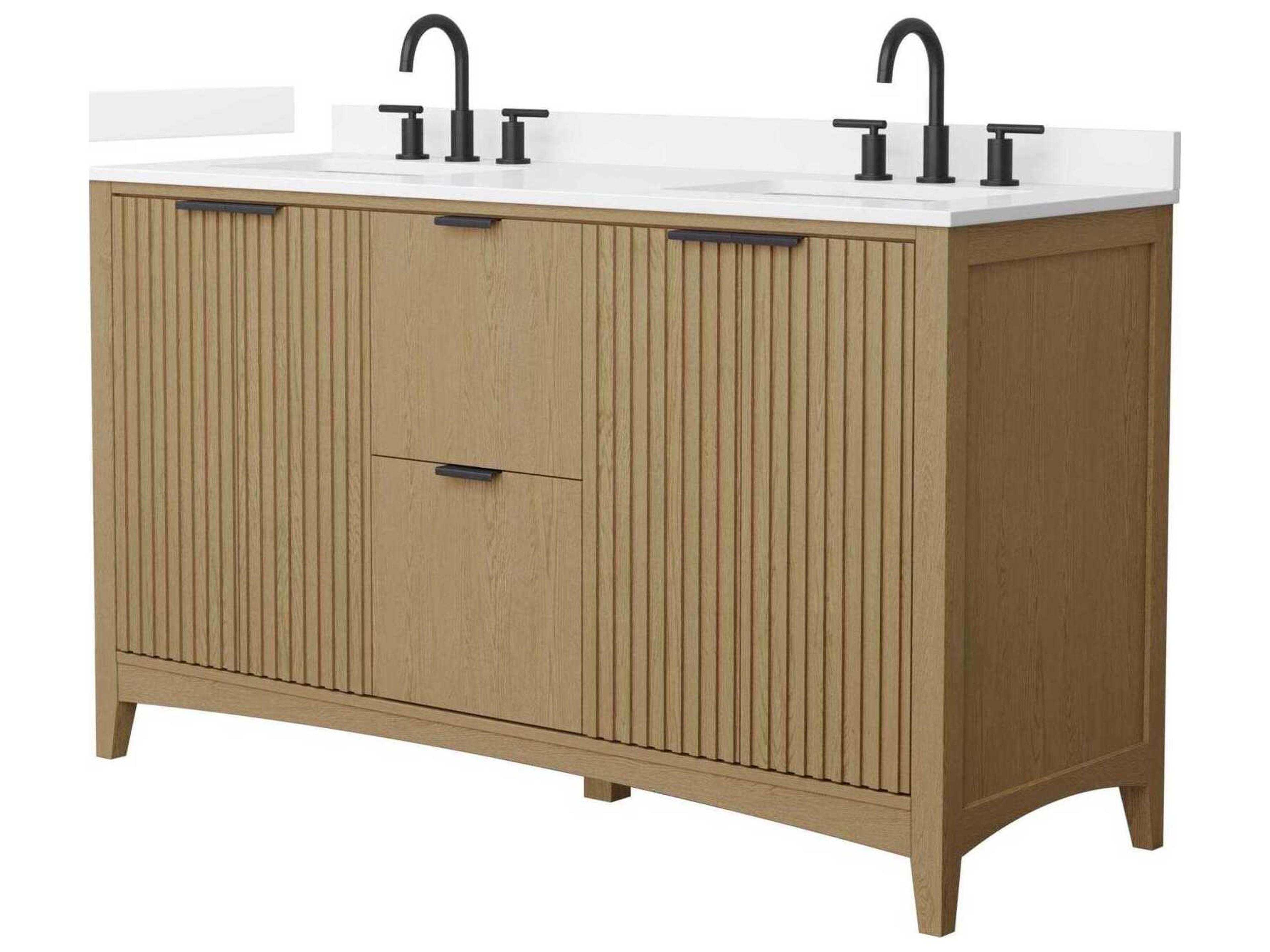 Wyndham Collection Palmilla 60" Natural Oak Vanity