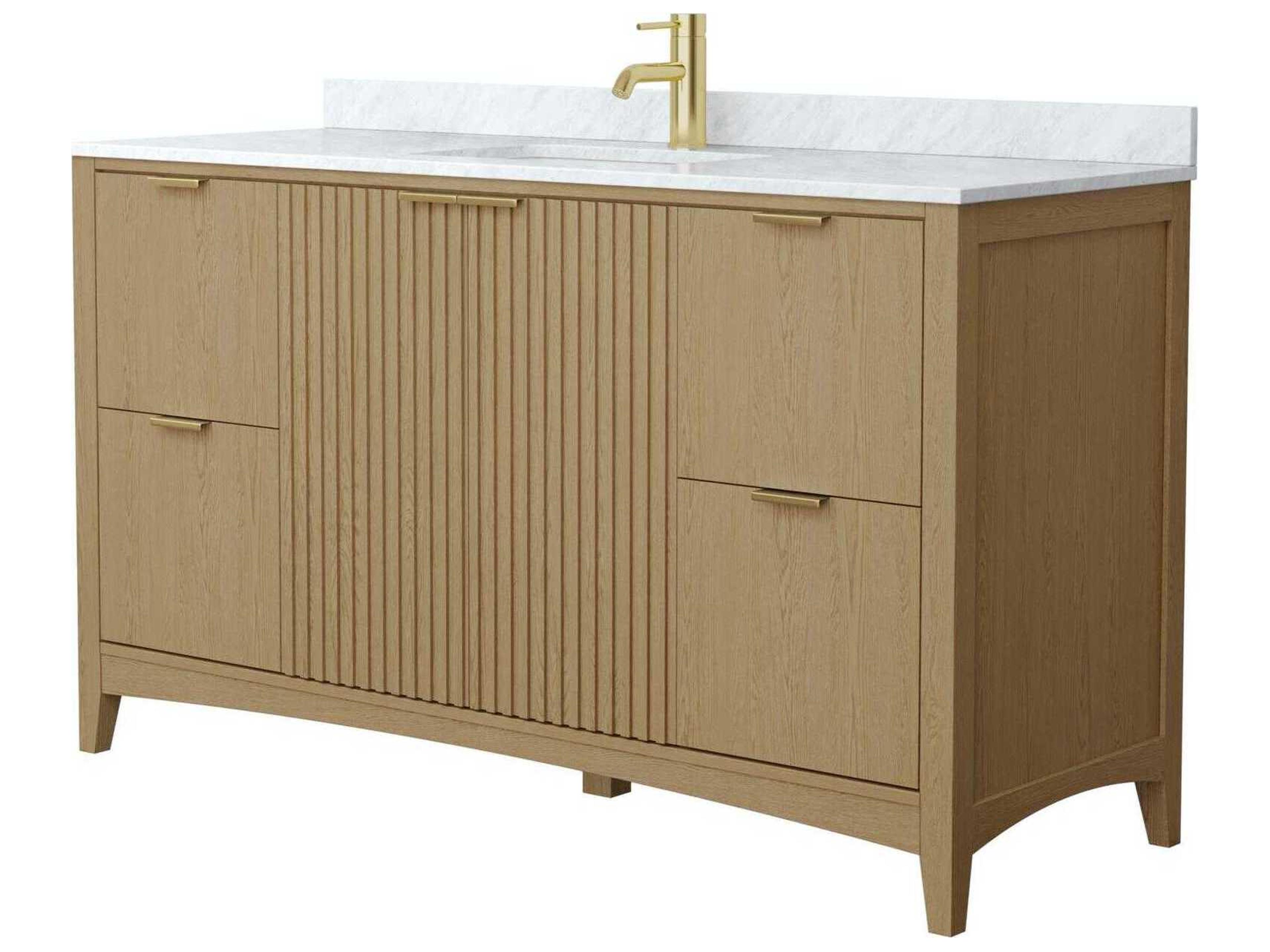 Wyndham Collection Palmilla 60" Natural Oak Vanity