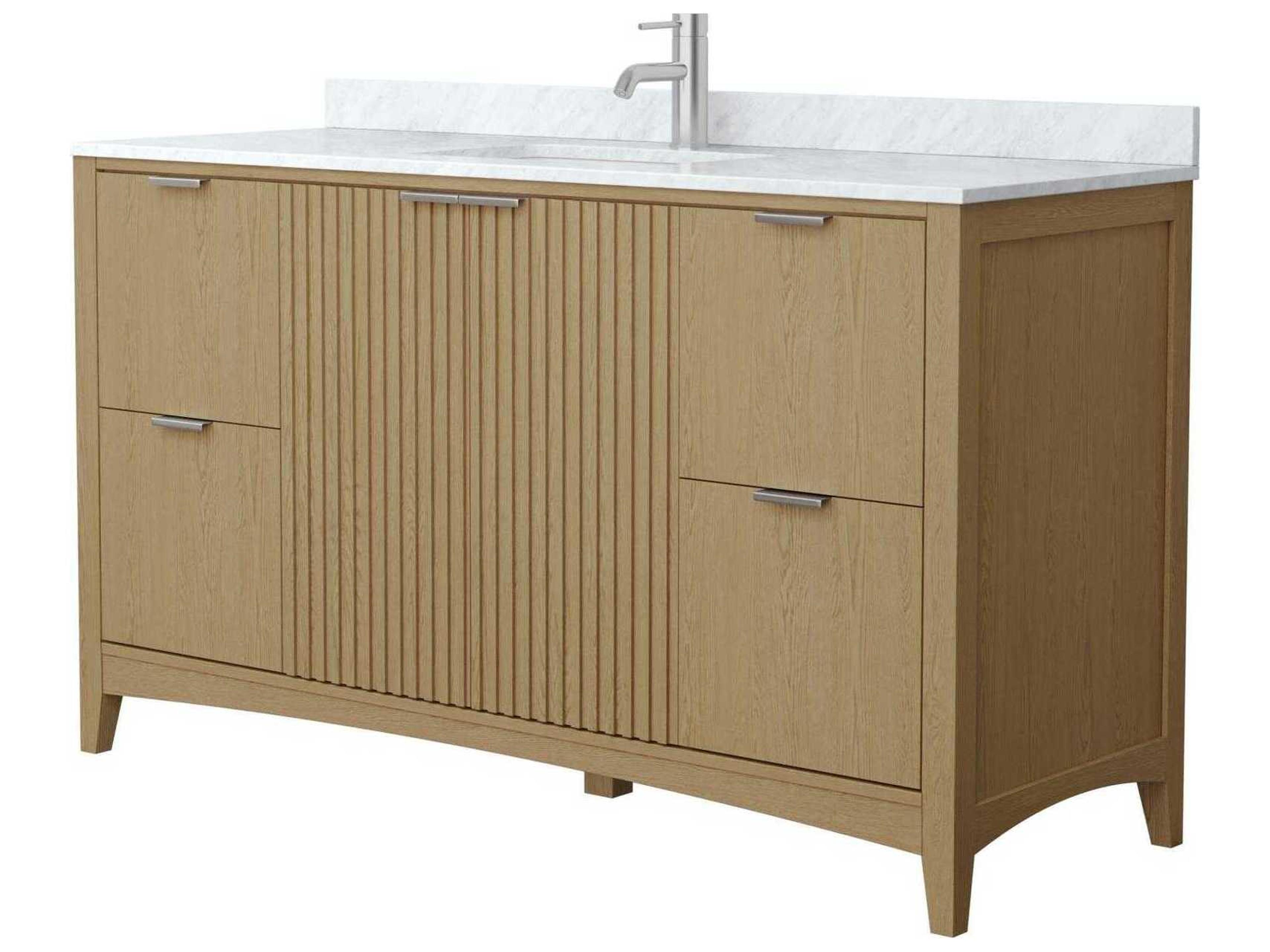 Wyndham Collection Palmilla 60" Natural Oak Vanity