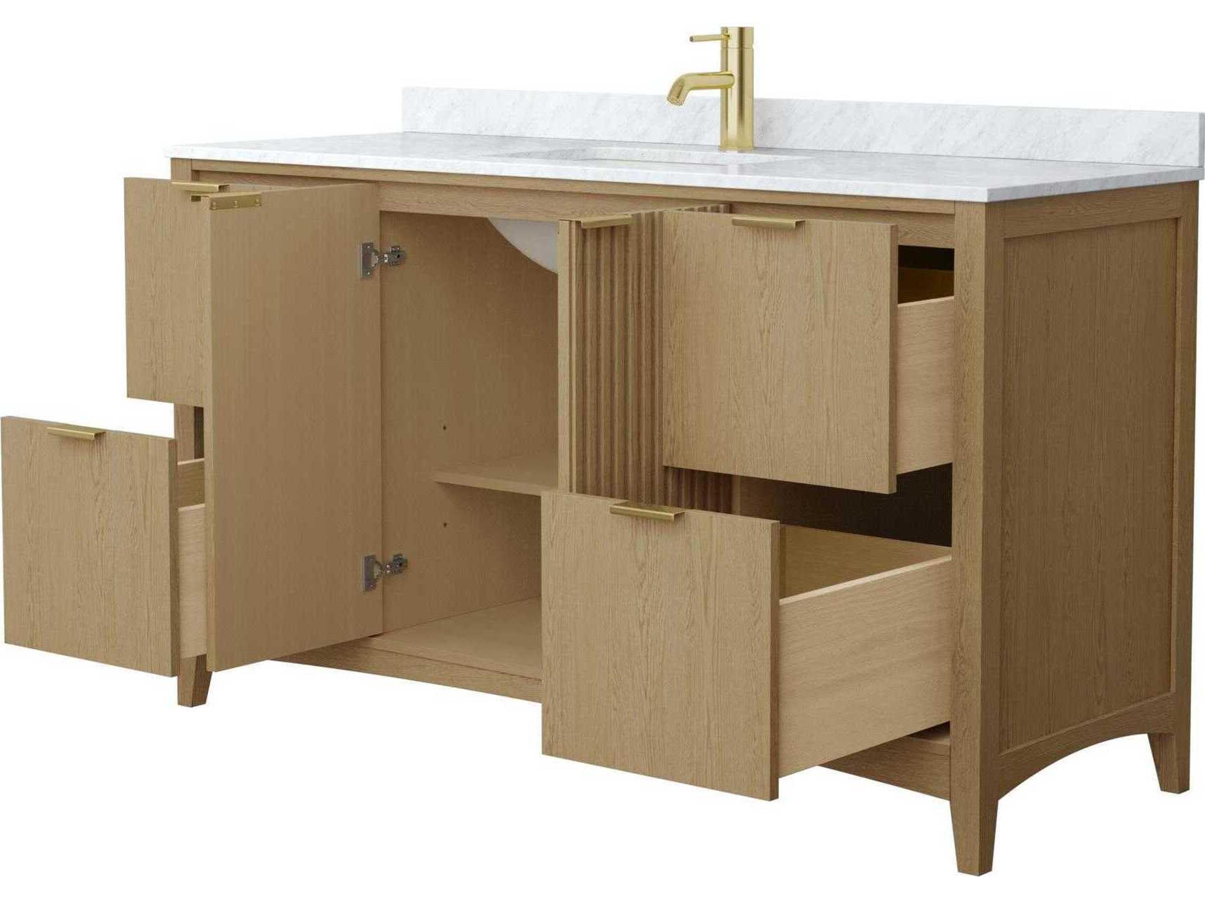 Wyndham Collection Palmilla 60" Natural Oak Vanity
