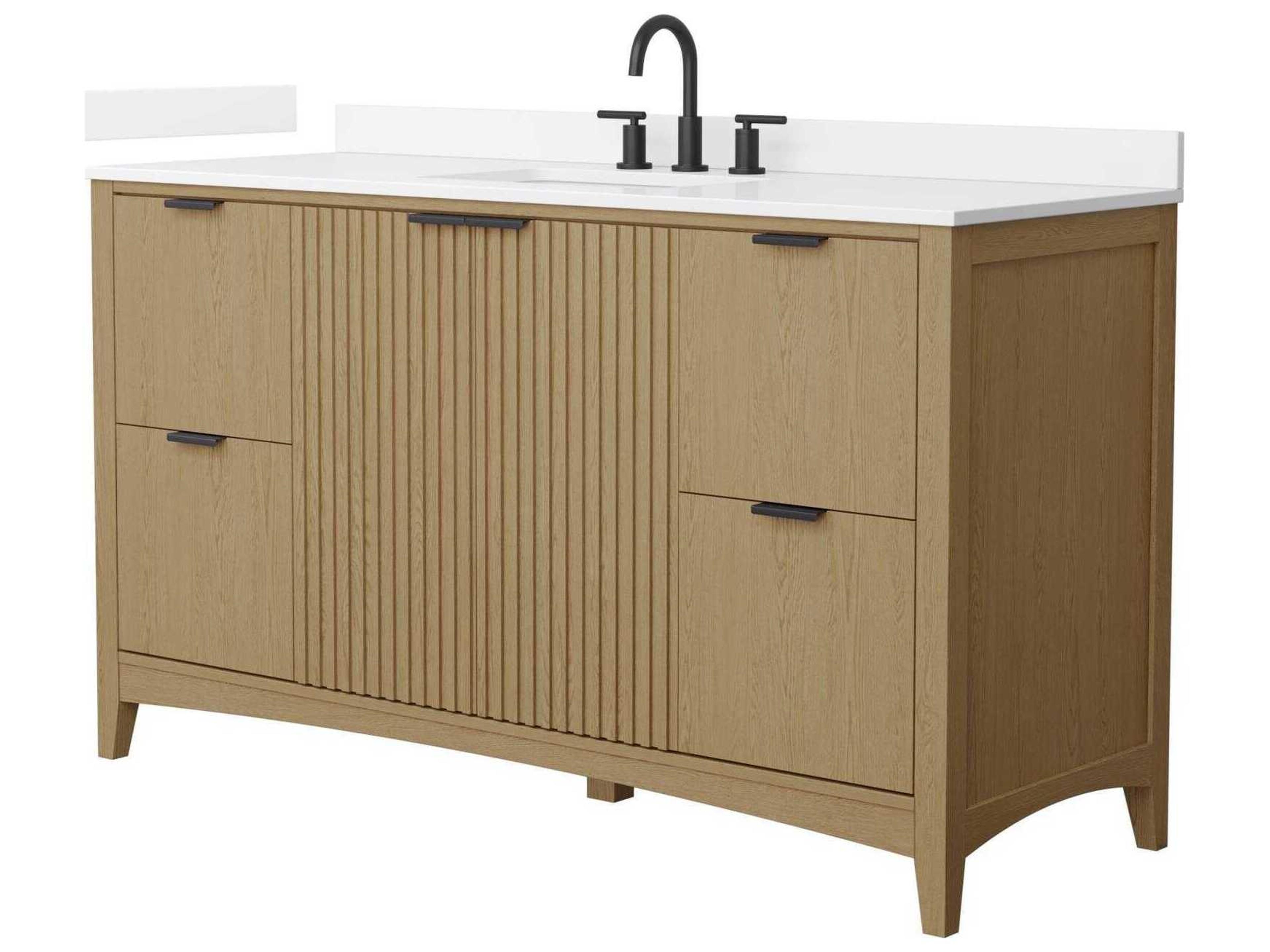 Wyndham Collection Palmilla 60" Natural Oak Vanity