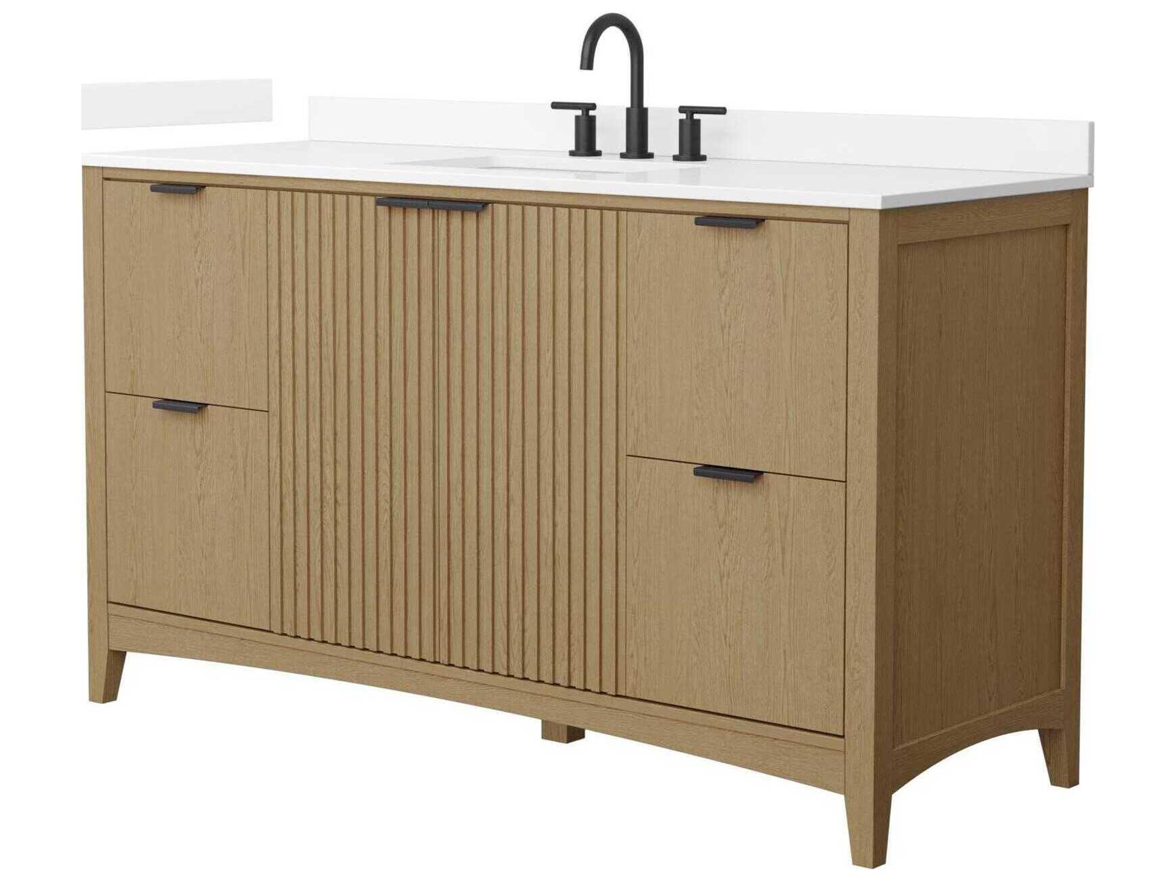 Wyndham Collection Palmilla 60" Natural Oak Vanity