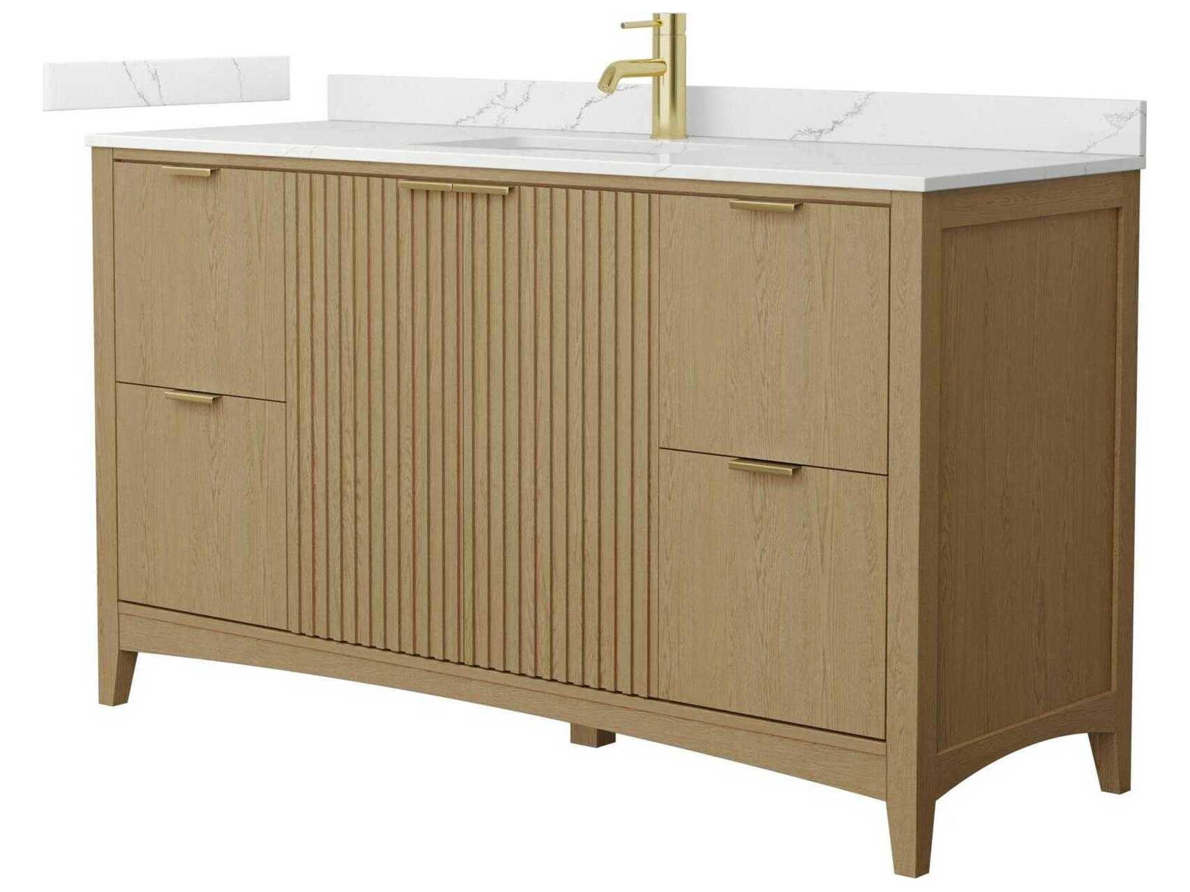 Wyndham Collection Palmilla 60" Natural Oak Vanity