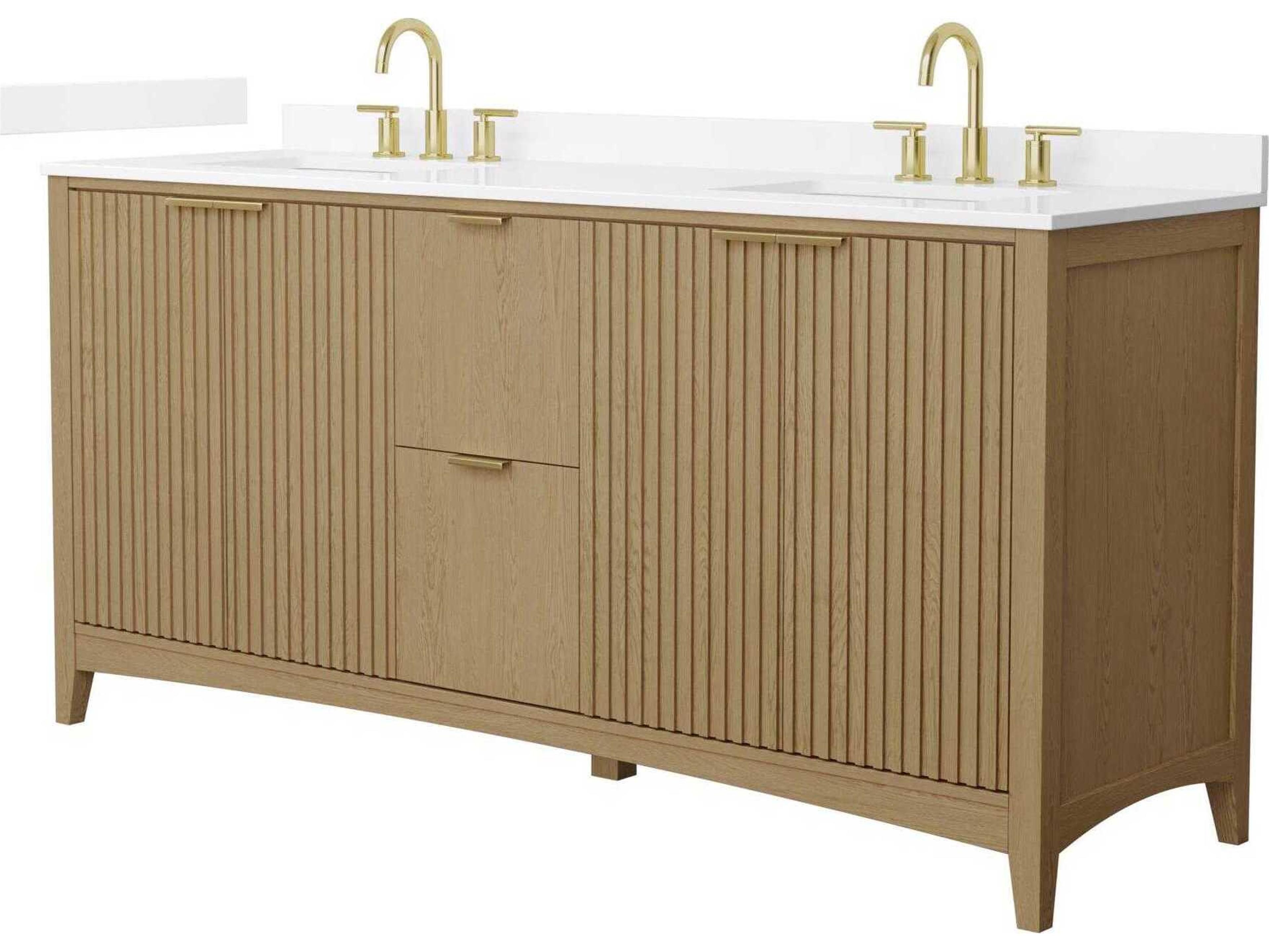 Wyndham Collection Palmilla 72" Natural Oak Vanity