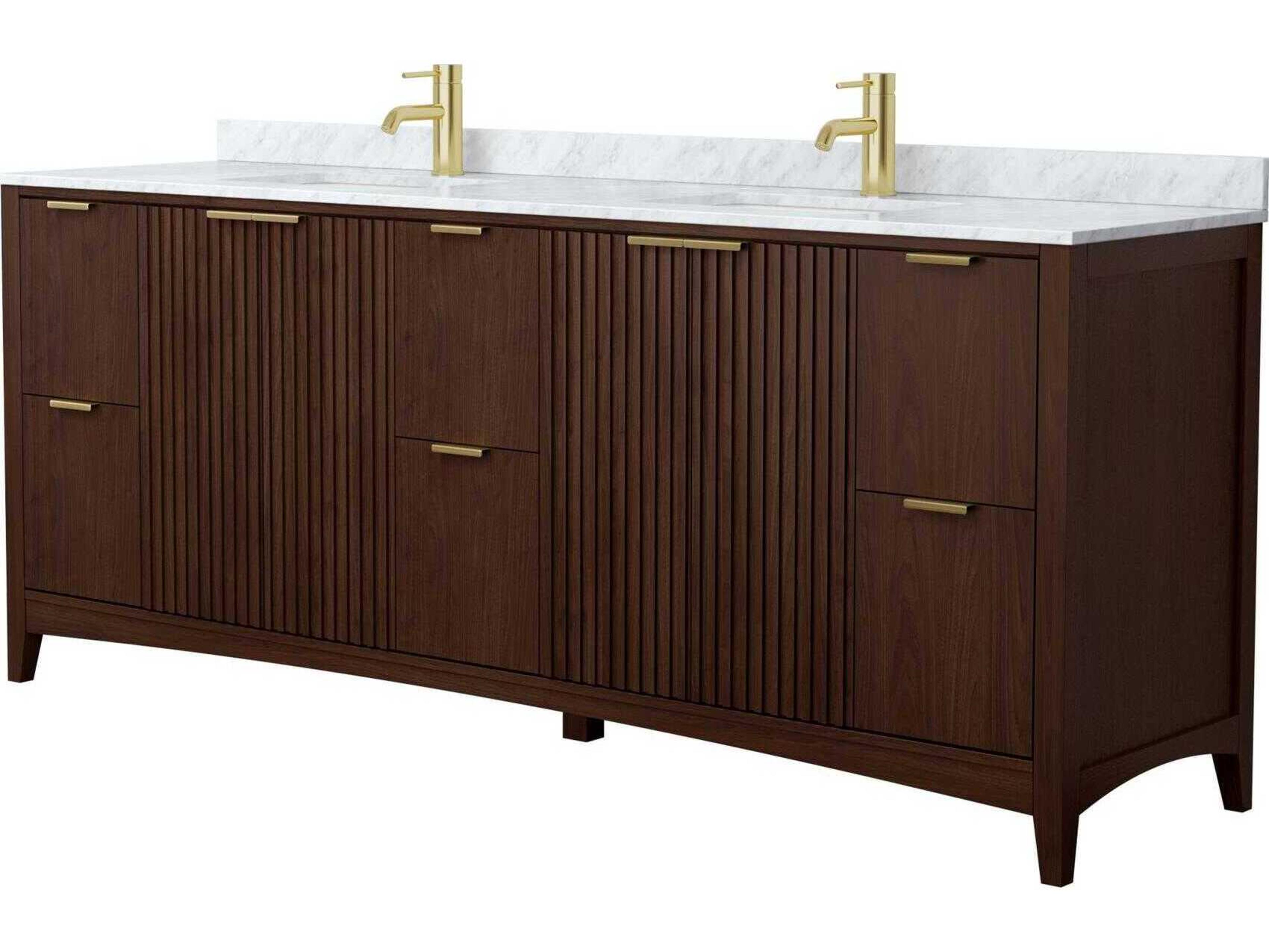 Wyndham Collection Palmilla 84" Dark Walnut Vanity