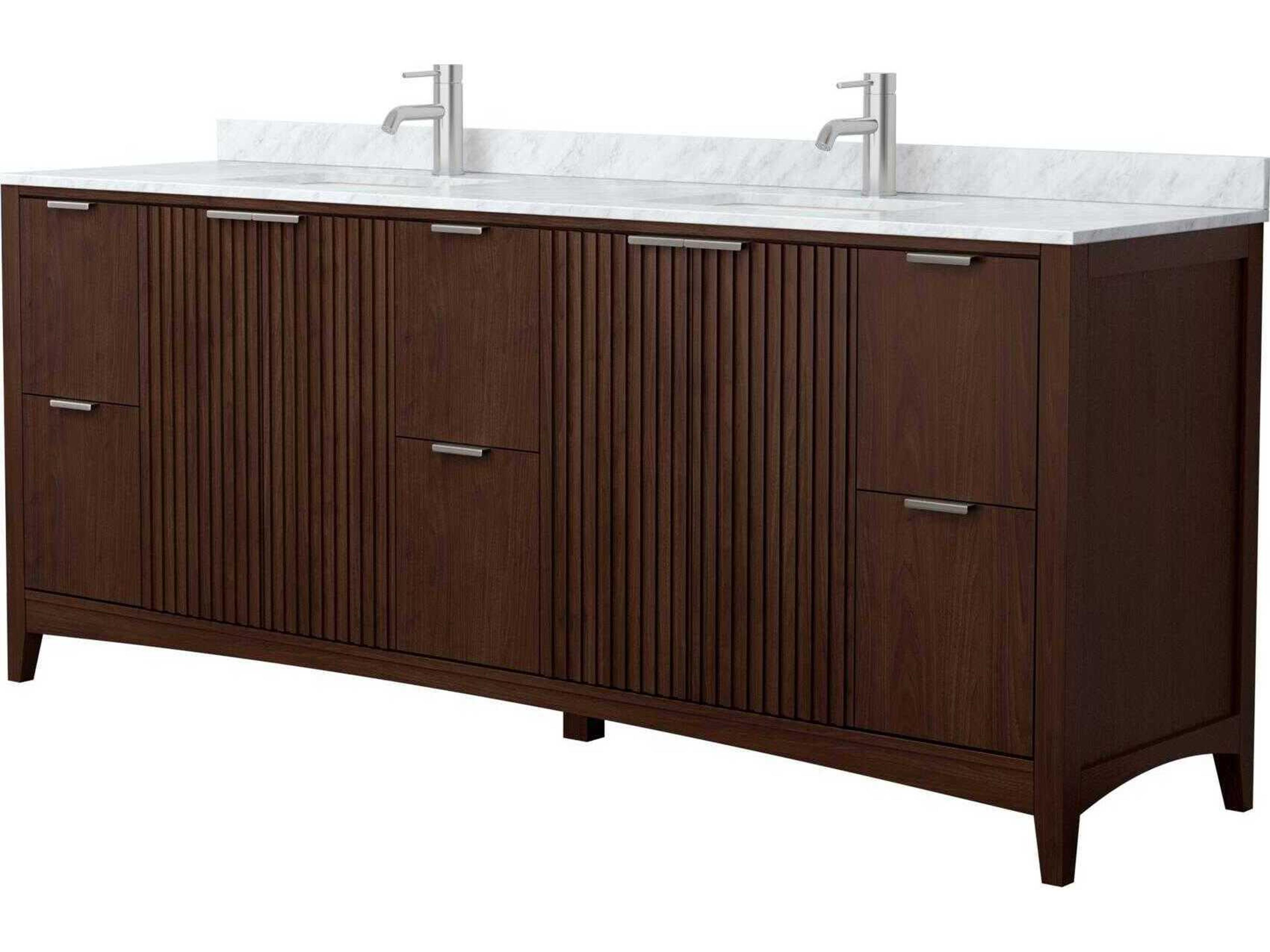 Wyndham Collection Palmilla 84" Dark Walnut Vanity