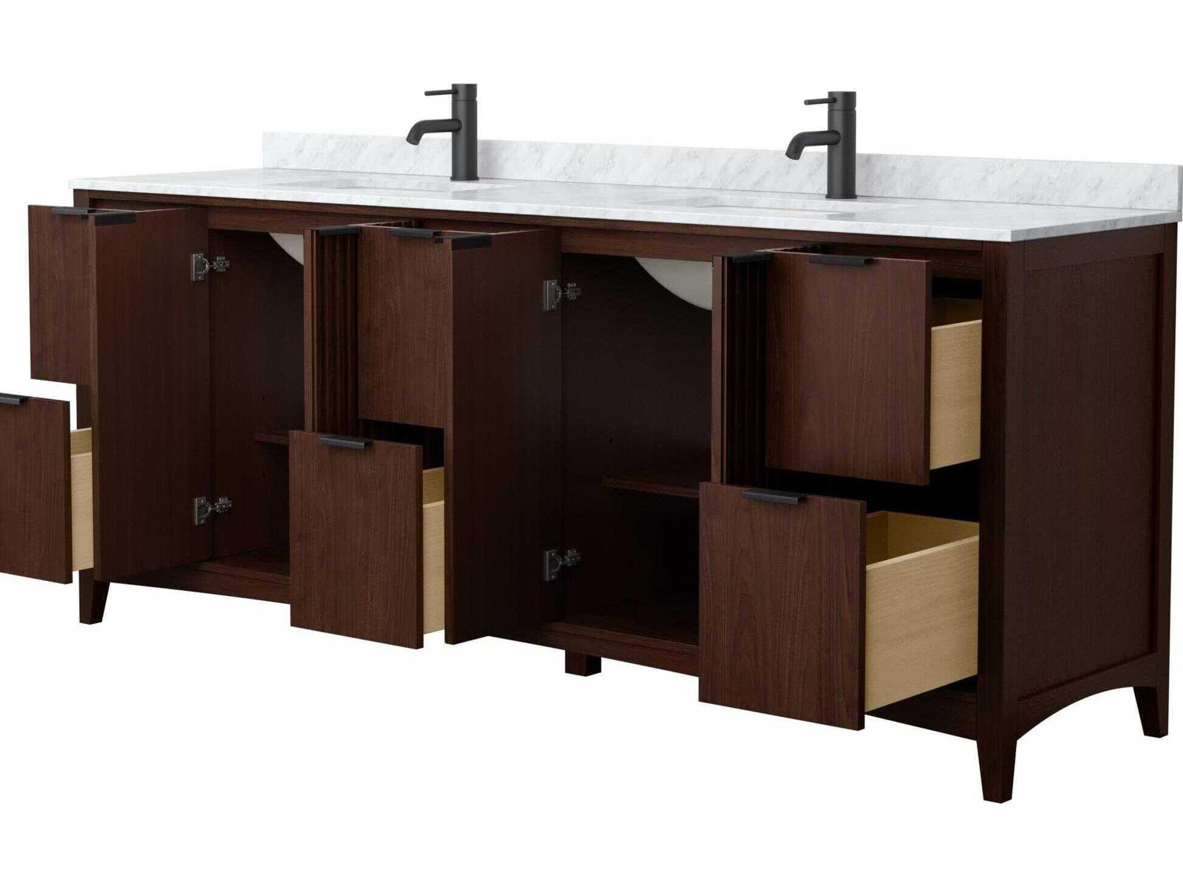 Wyndham Collection Palmilla 84" Dark Walnut Vanity