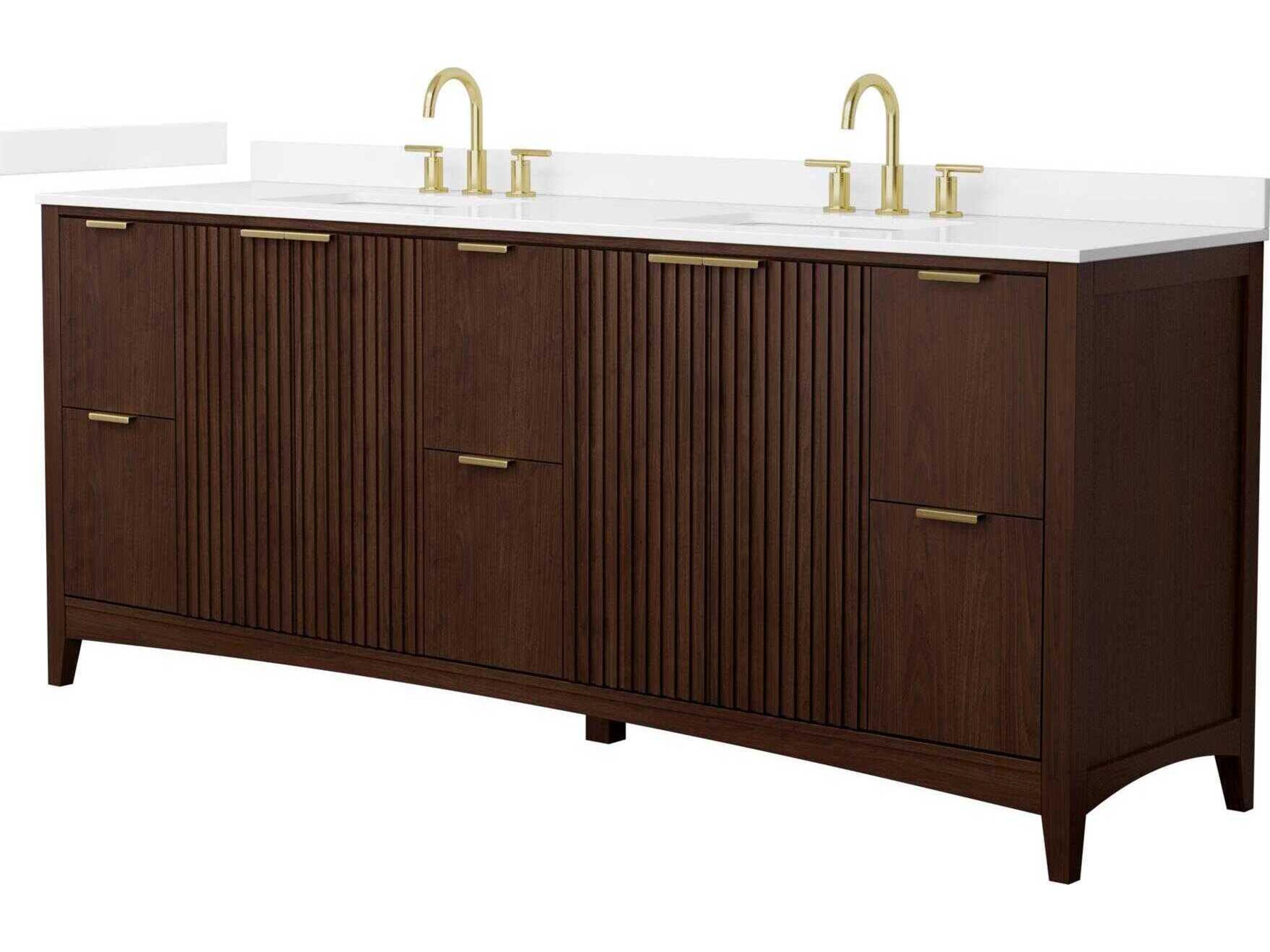 Wyndham Collection Palmilla 84" Dark Walnut Vanity