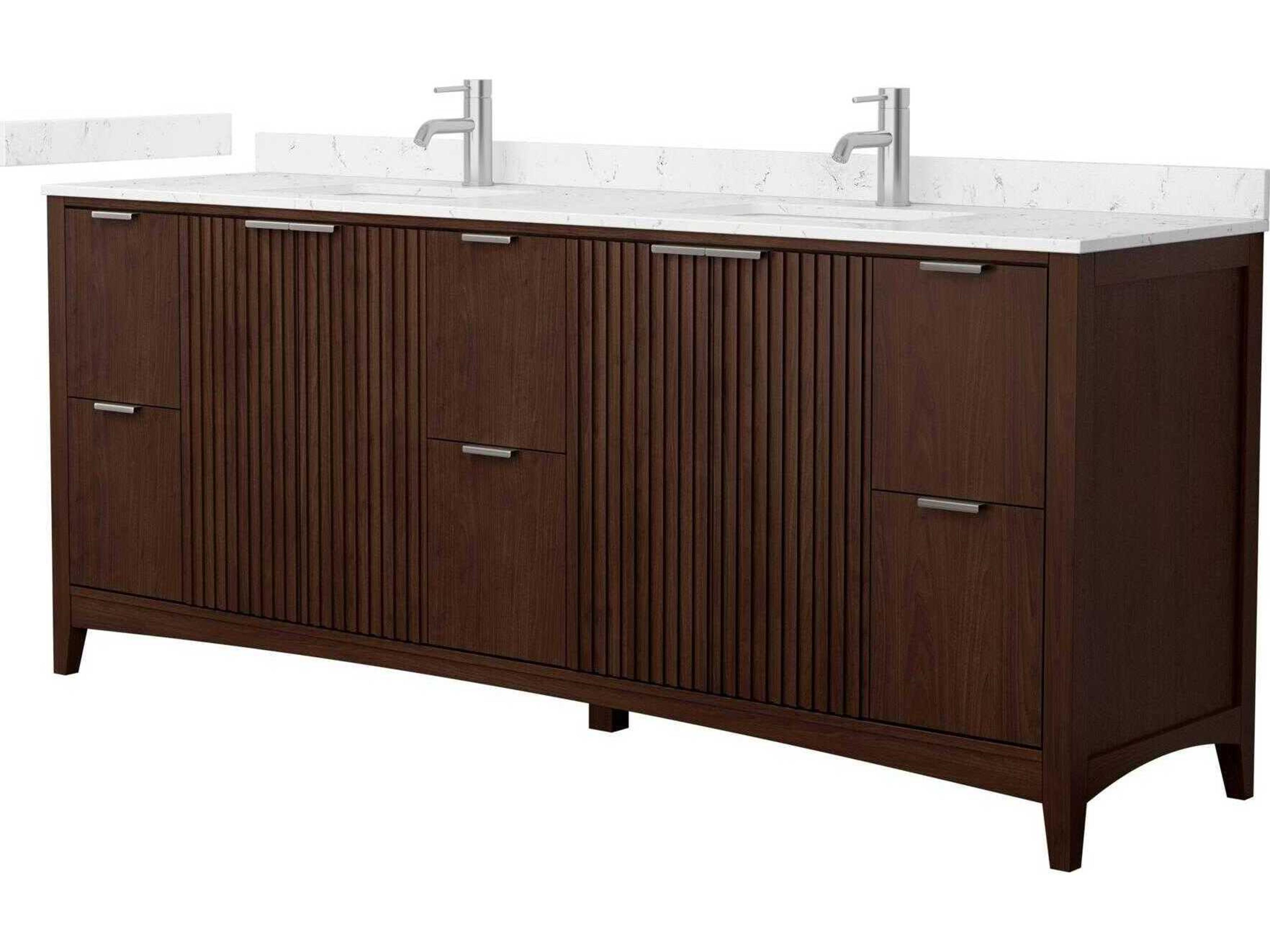 Wyndham Collection Palmilla 84" Dark Walnut Vanity