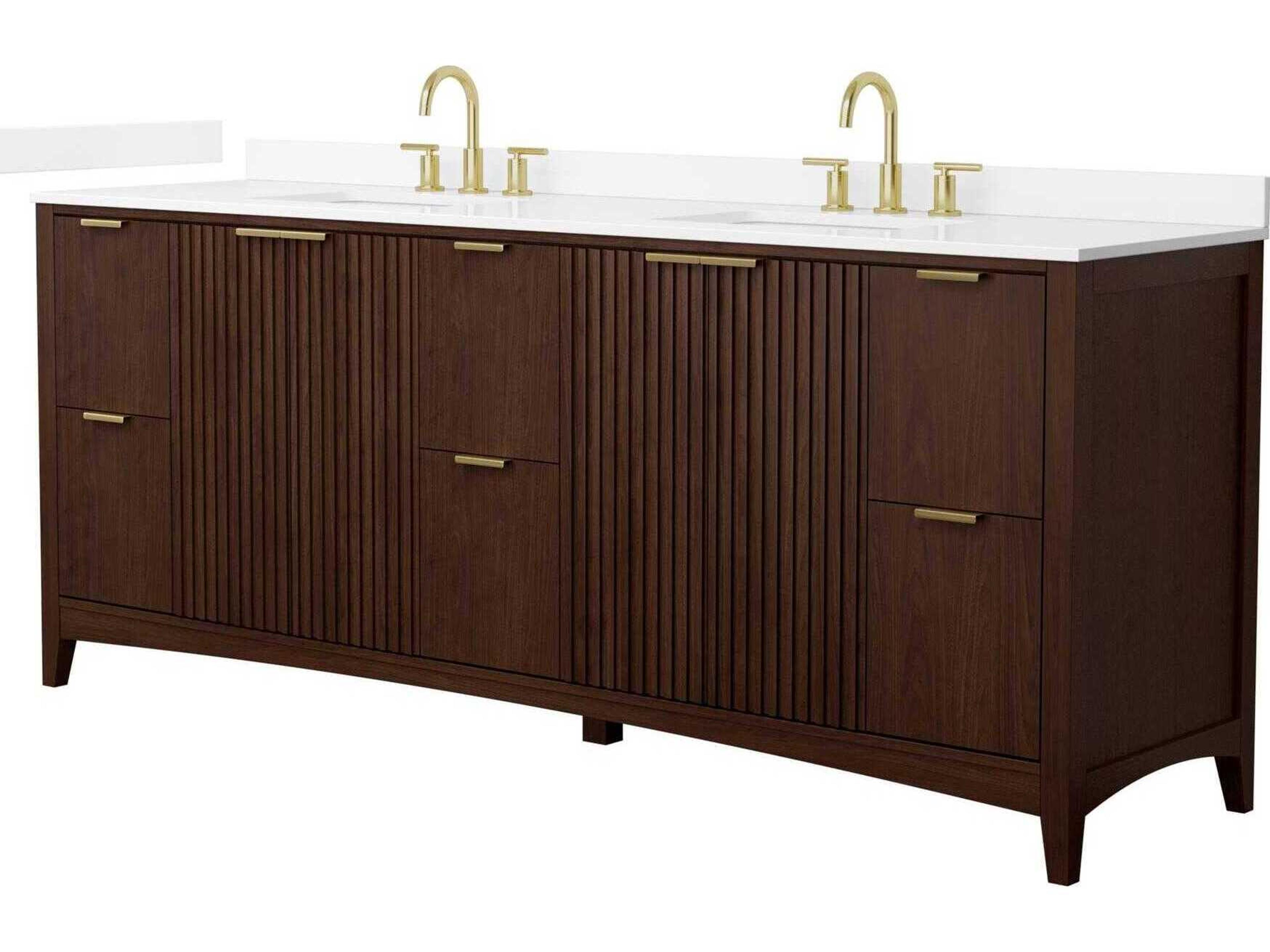 Wyndham Collection Palmilla 84" Dark Walnut Vanity