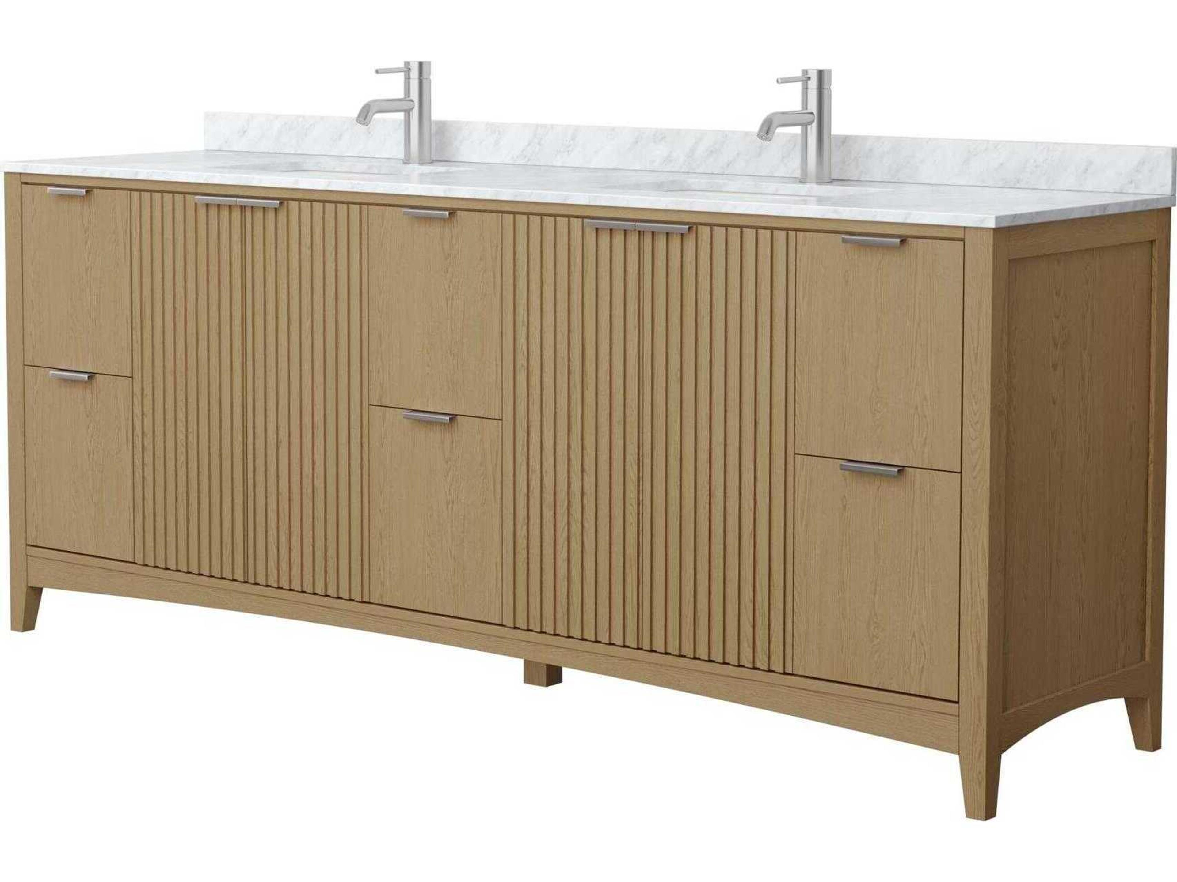 Wyndham Collection Palmilla 84" Natural Oak Vanity