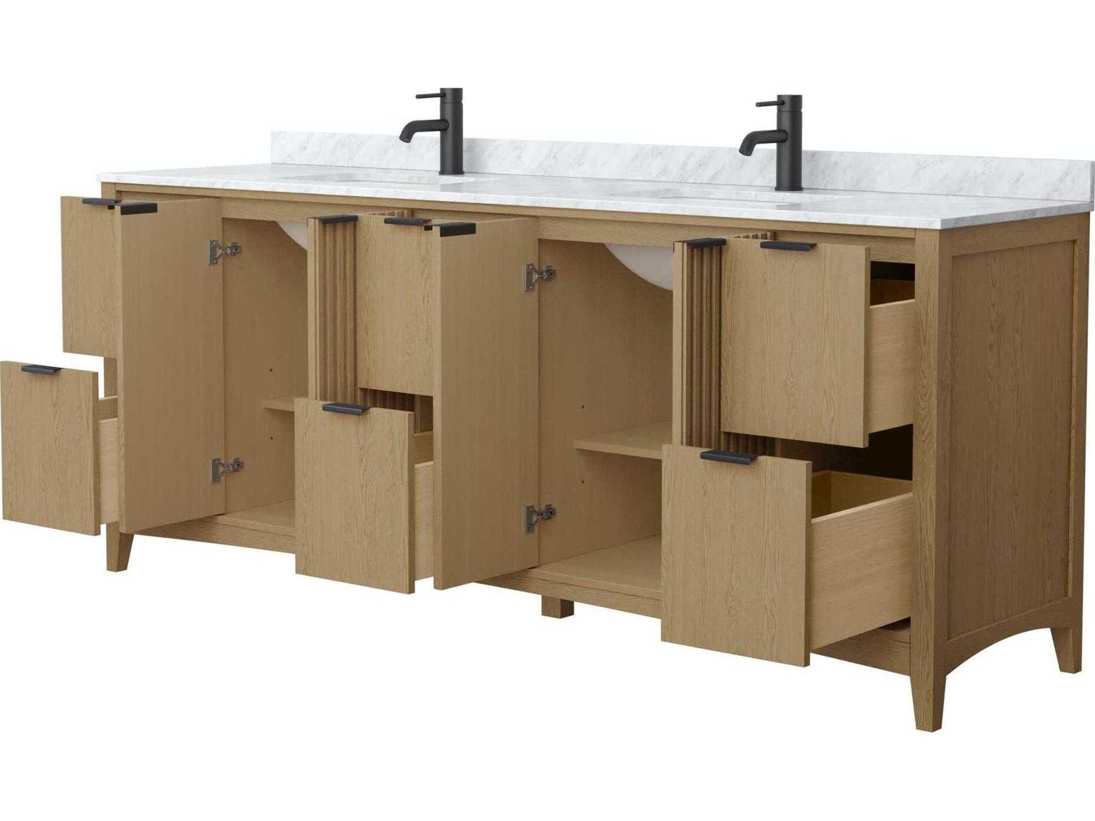 Wyndham Collection Palmilla 84" Natural Oak Vanity
