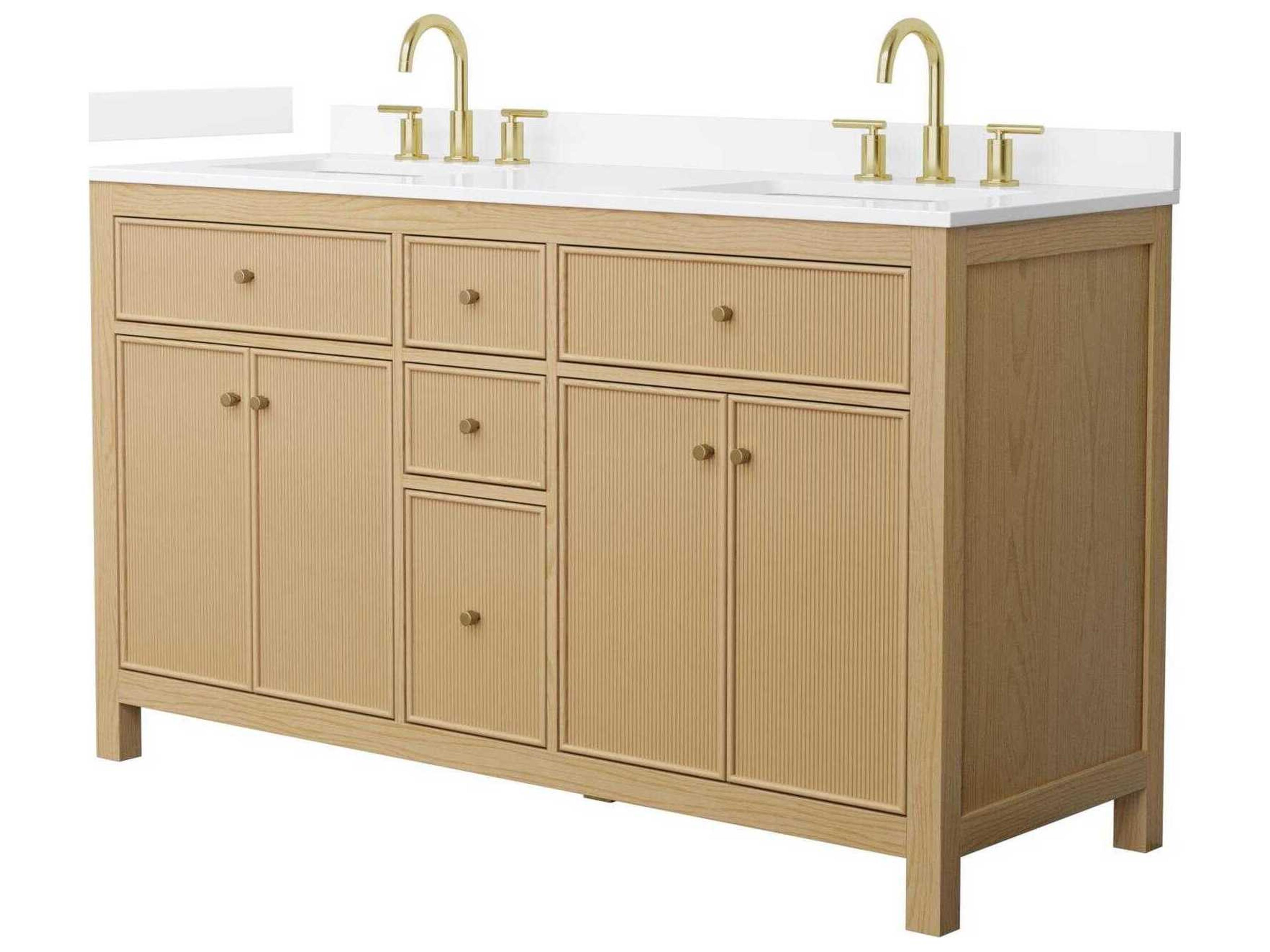 Wyndham Collection Pendry 60" Tanned Oak Vanity