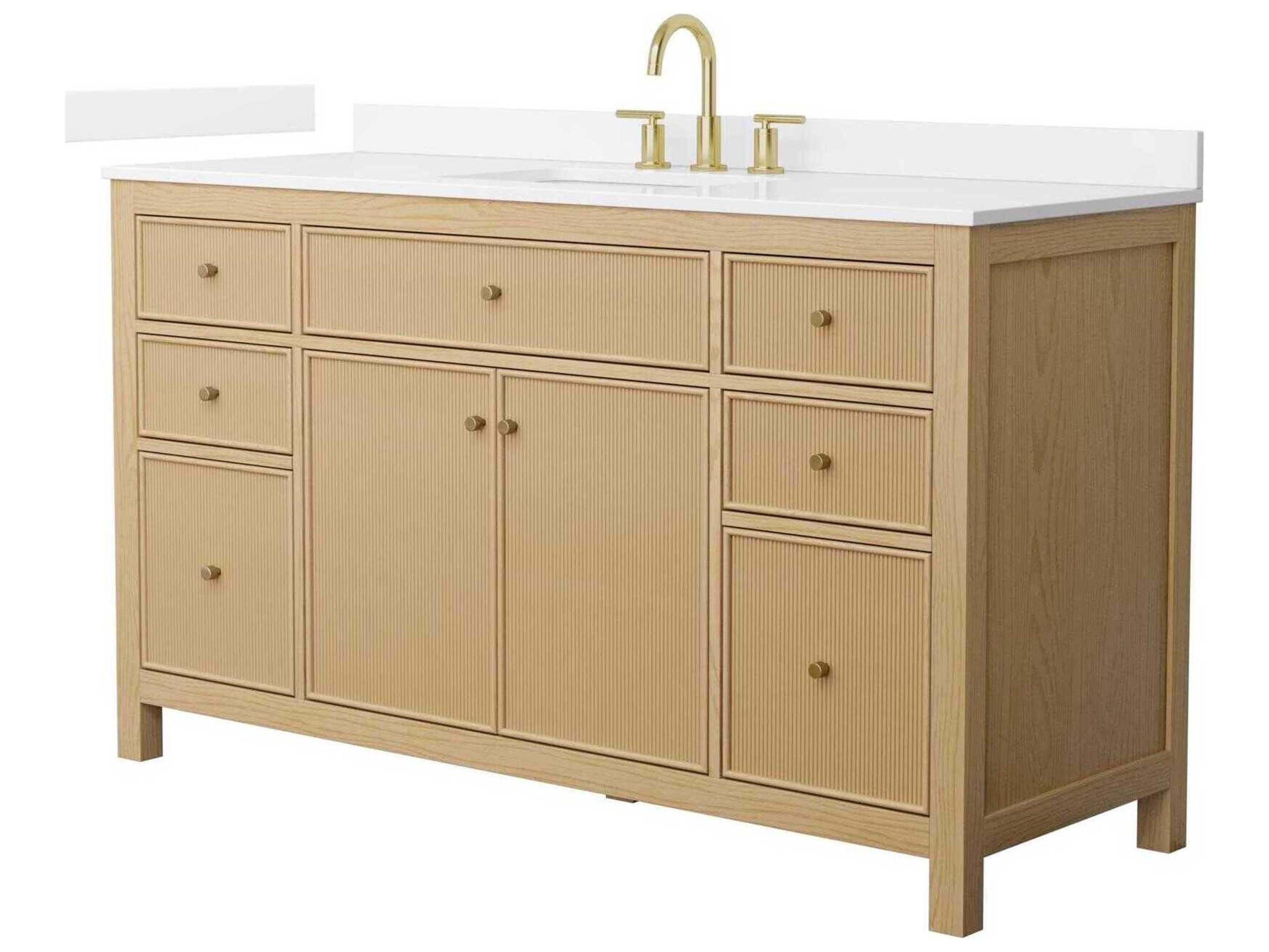 Wyndham Collection Pendry 60" Tanned Oak Vanity