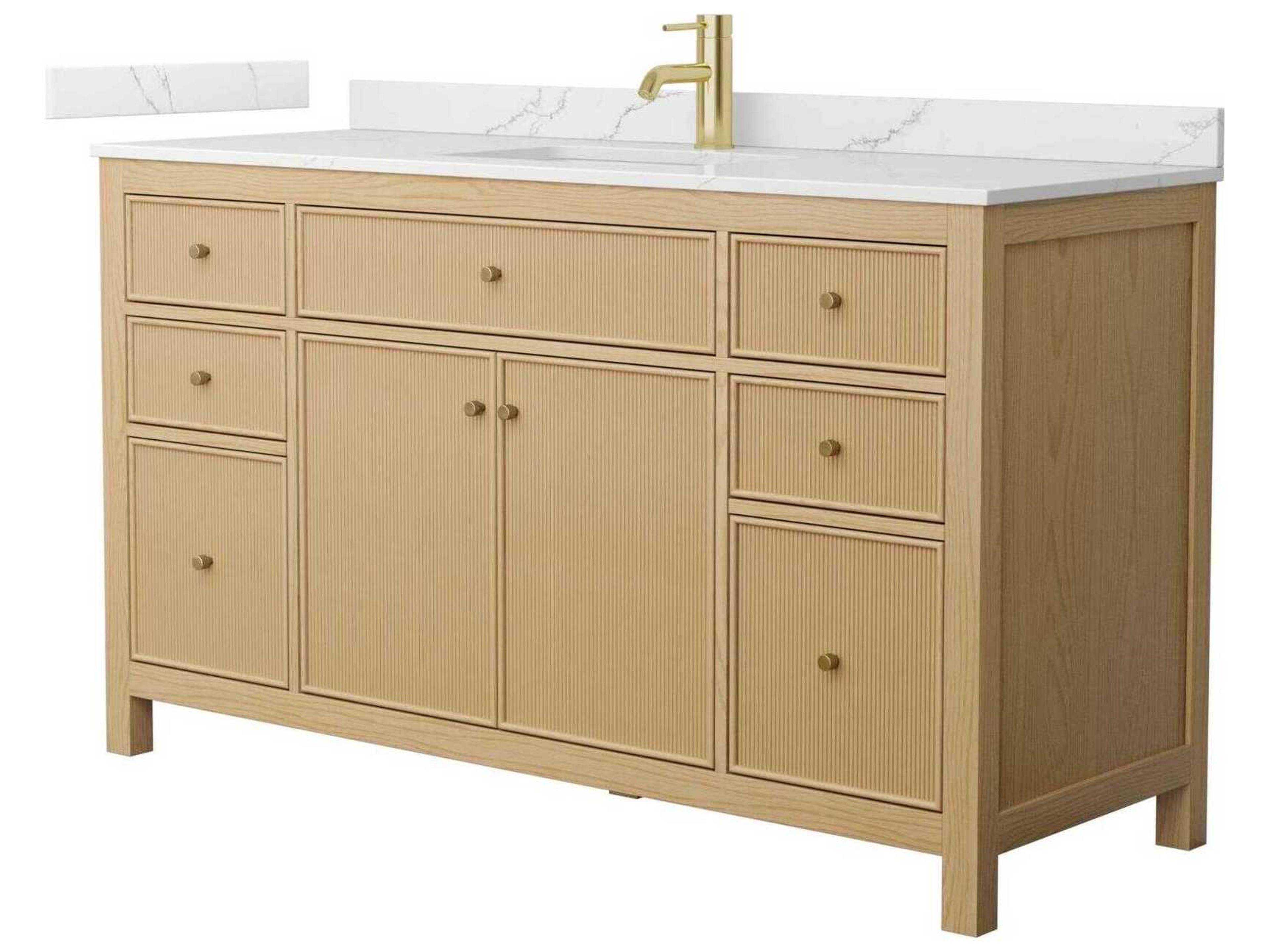 Wyndham Collection Pendry 60" Tanned Oak Vanity