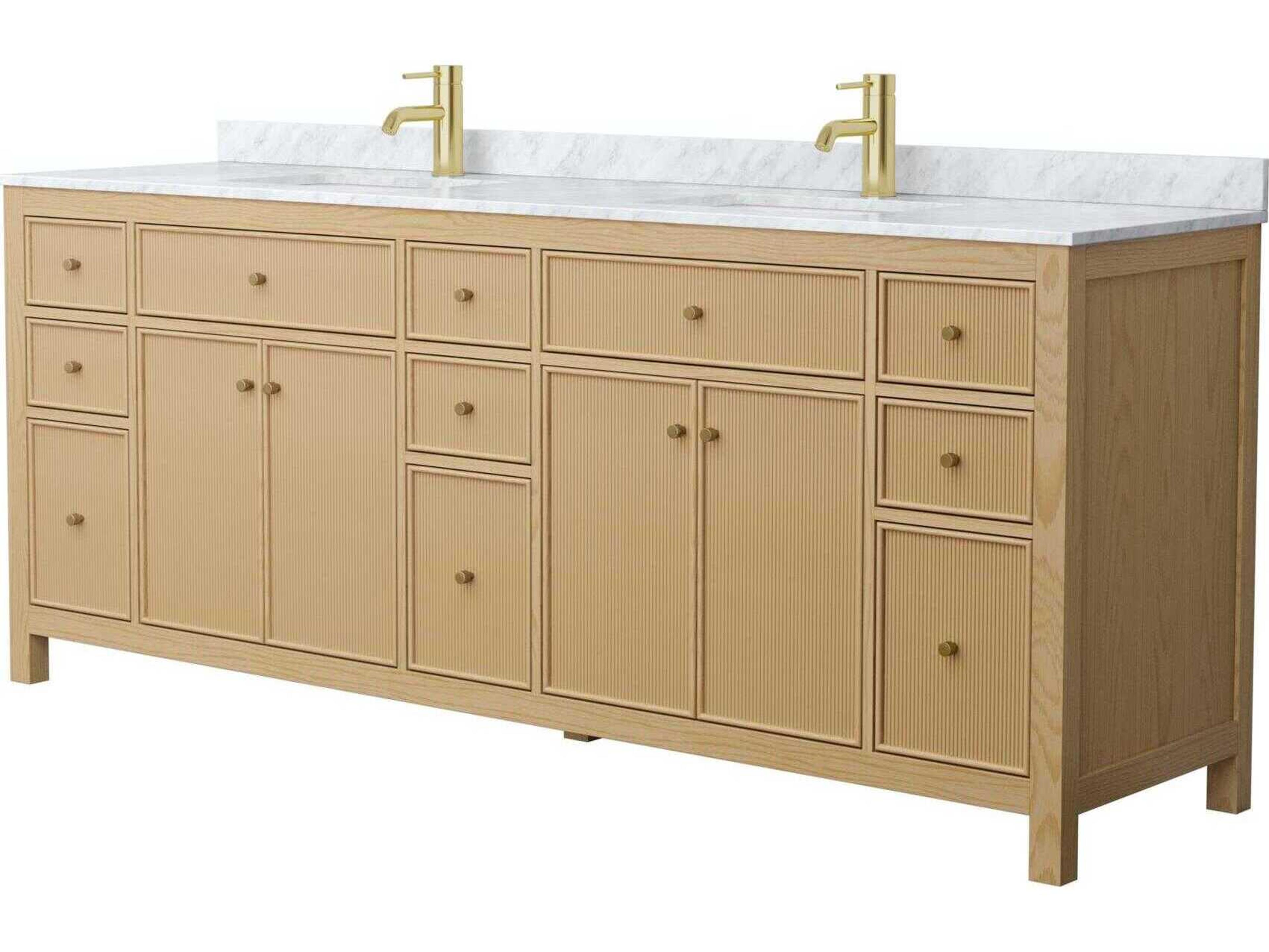 Wyndham Collection Pendry 84" Tanned Oak Vanity