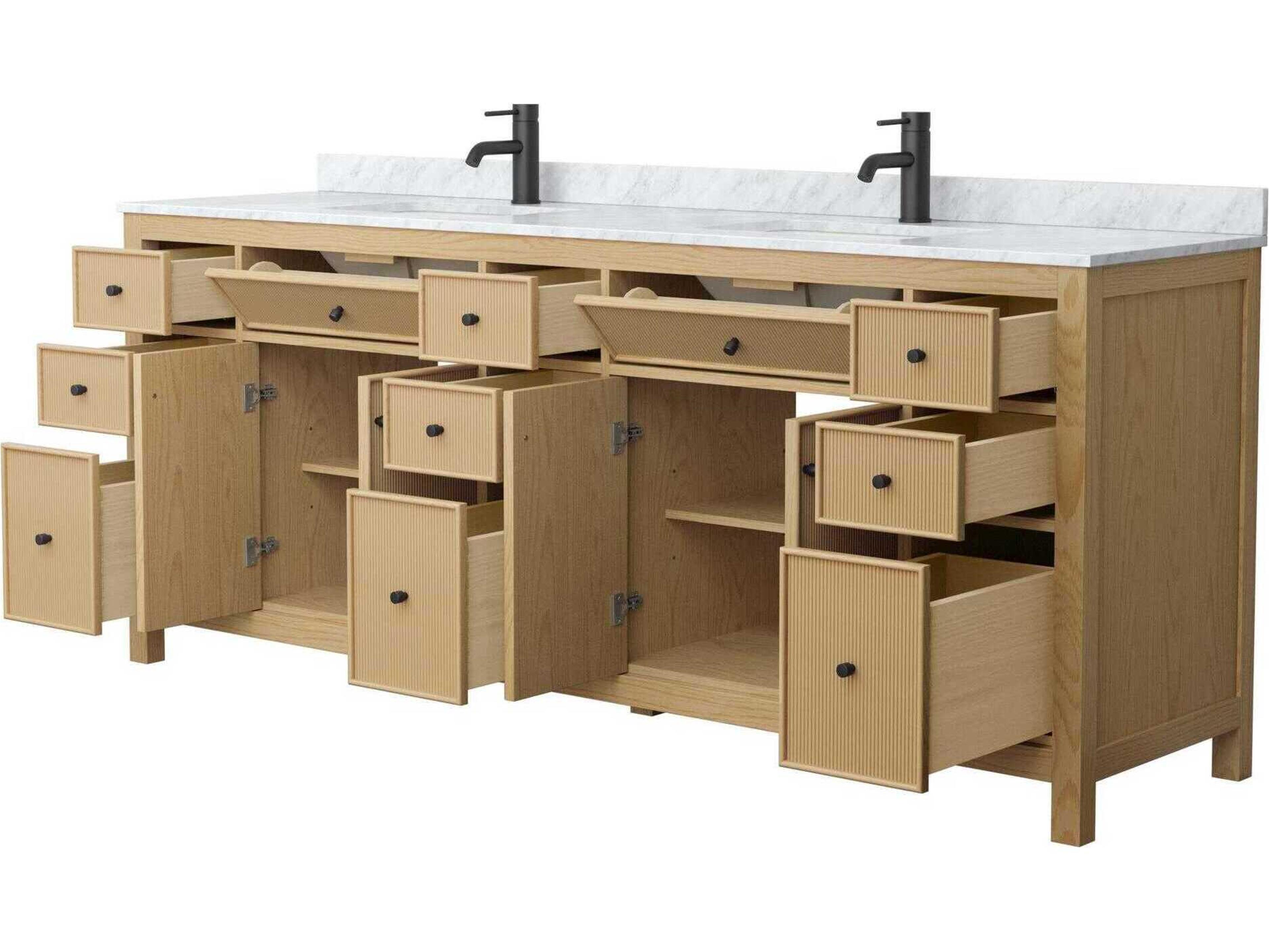 Wyndham Collection Pendry 84" Tanned Oak Vanity