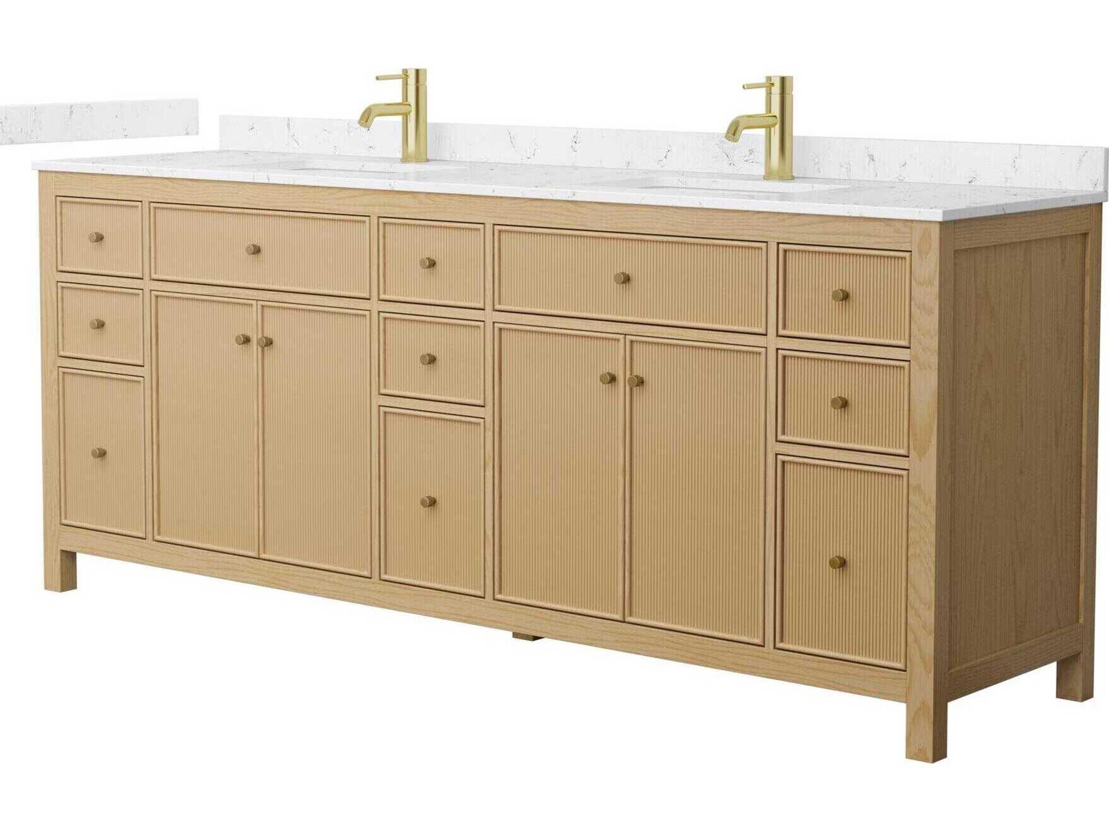 Wyndham Collection Pendry 84" Tanned Oak Vanity