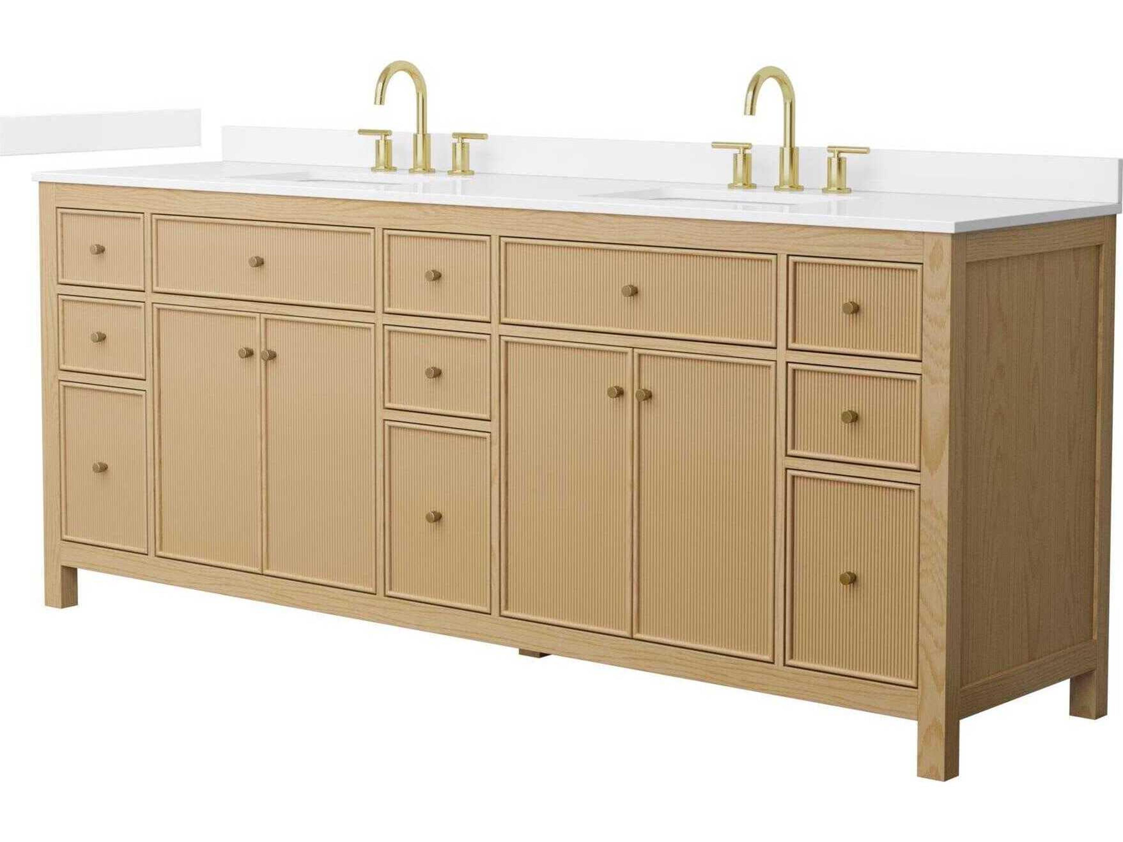 Wyndham Collection Pendry 84" Tanned Oak Vanity