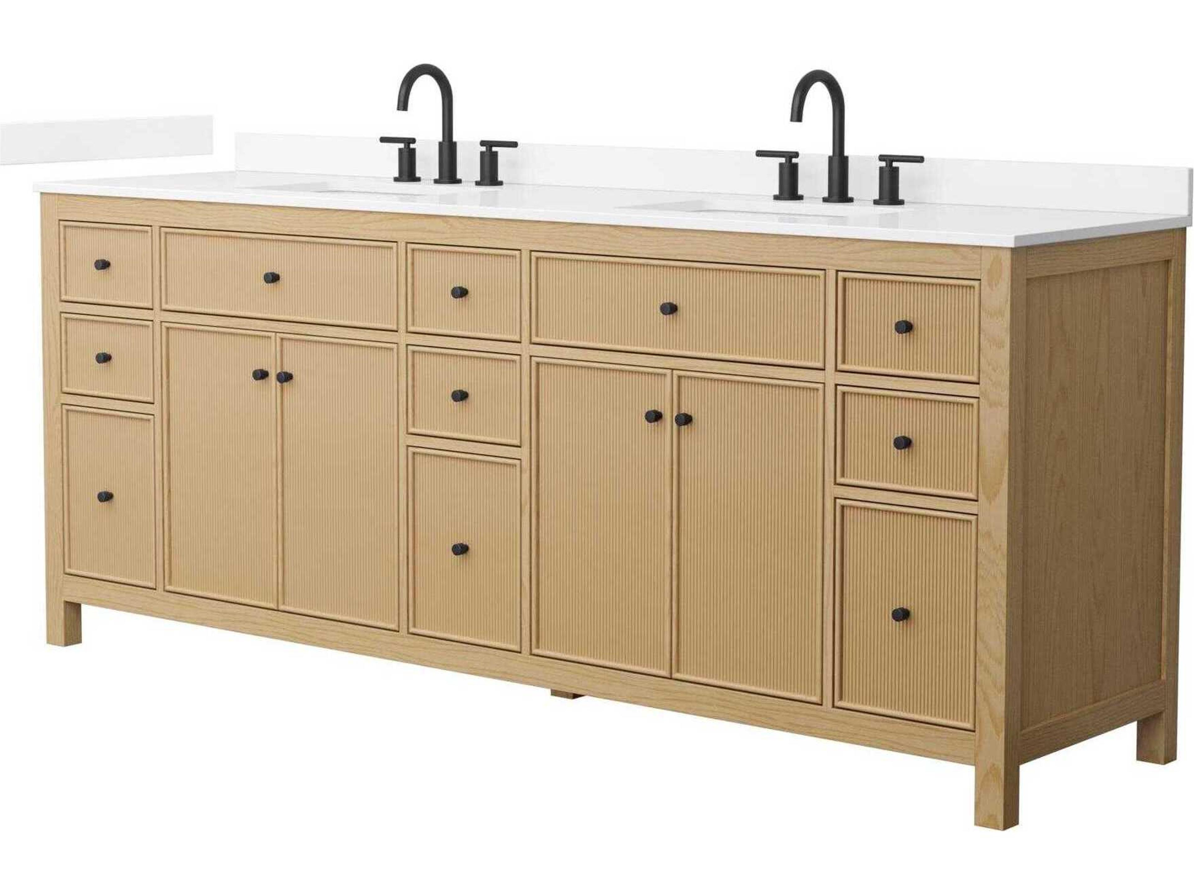 Wyndham Collection Pendry 84" Tanned Oak Vanity
