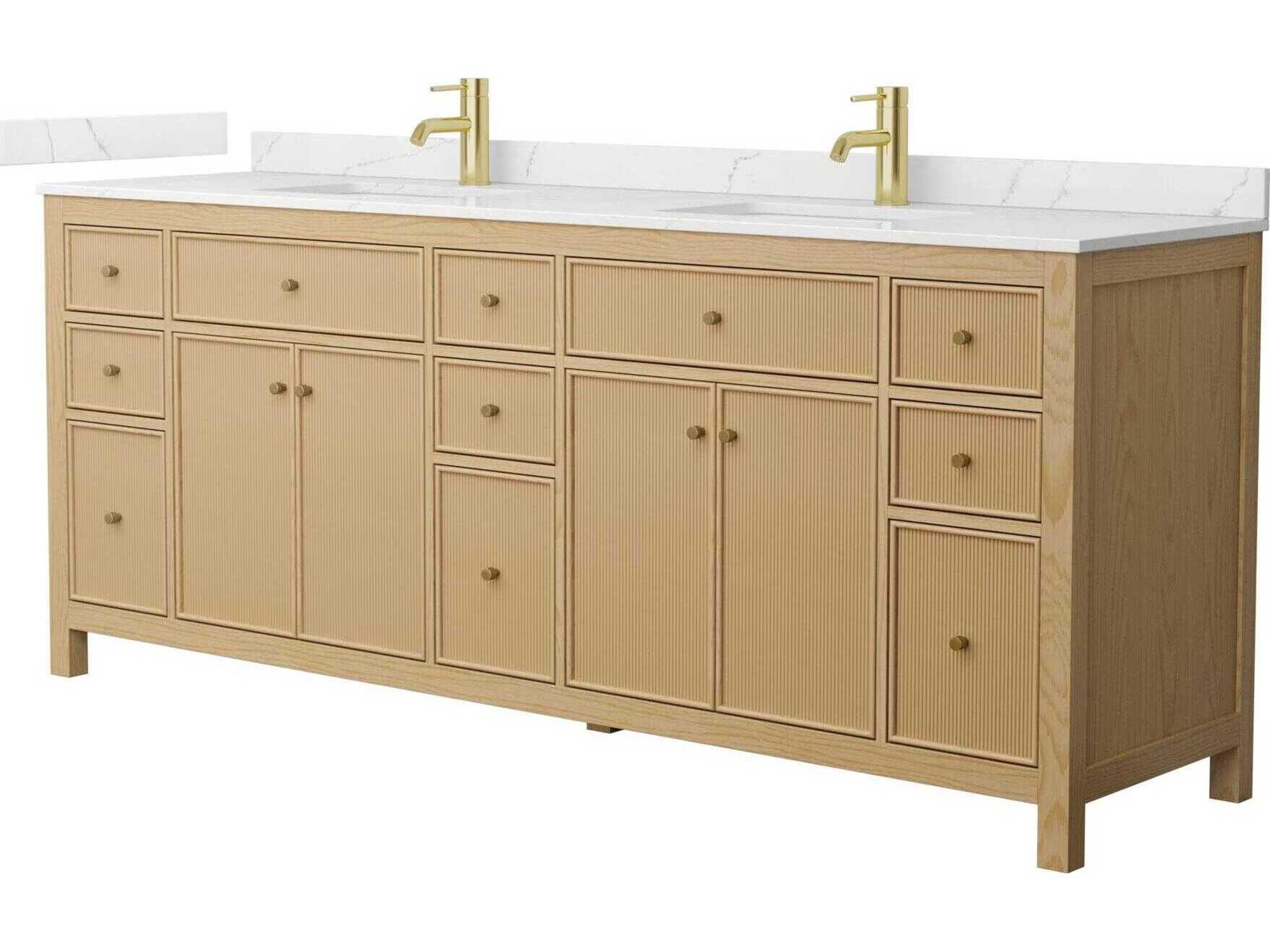 Wyndham Collection Pendry 84" Tanned Oak Vanity