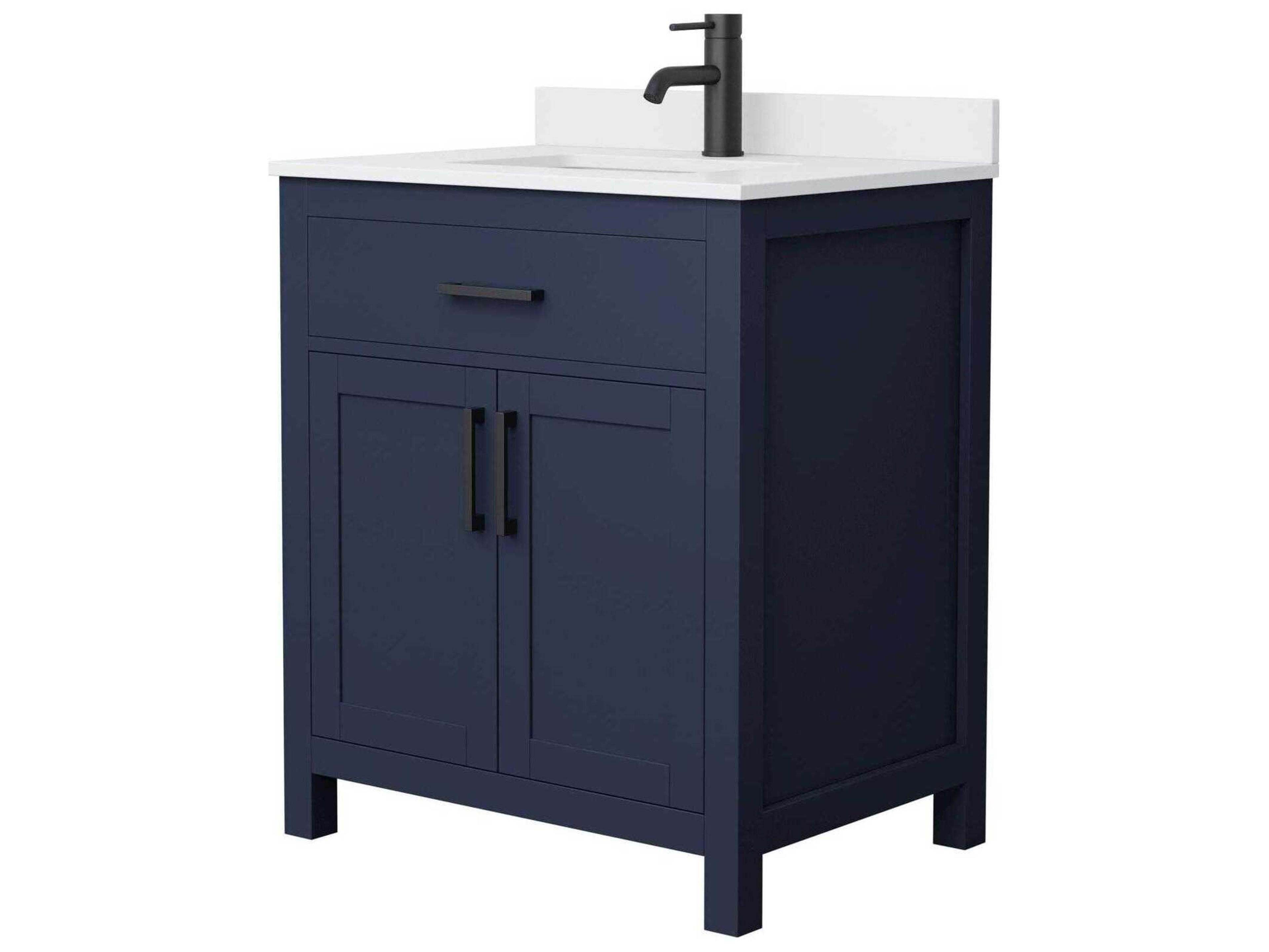Wyndham Collection Beckett 30" Dark Blue Vanity