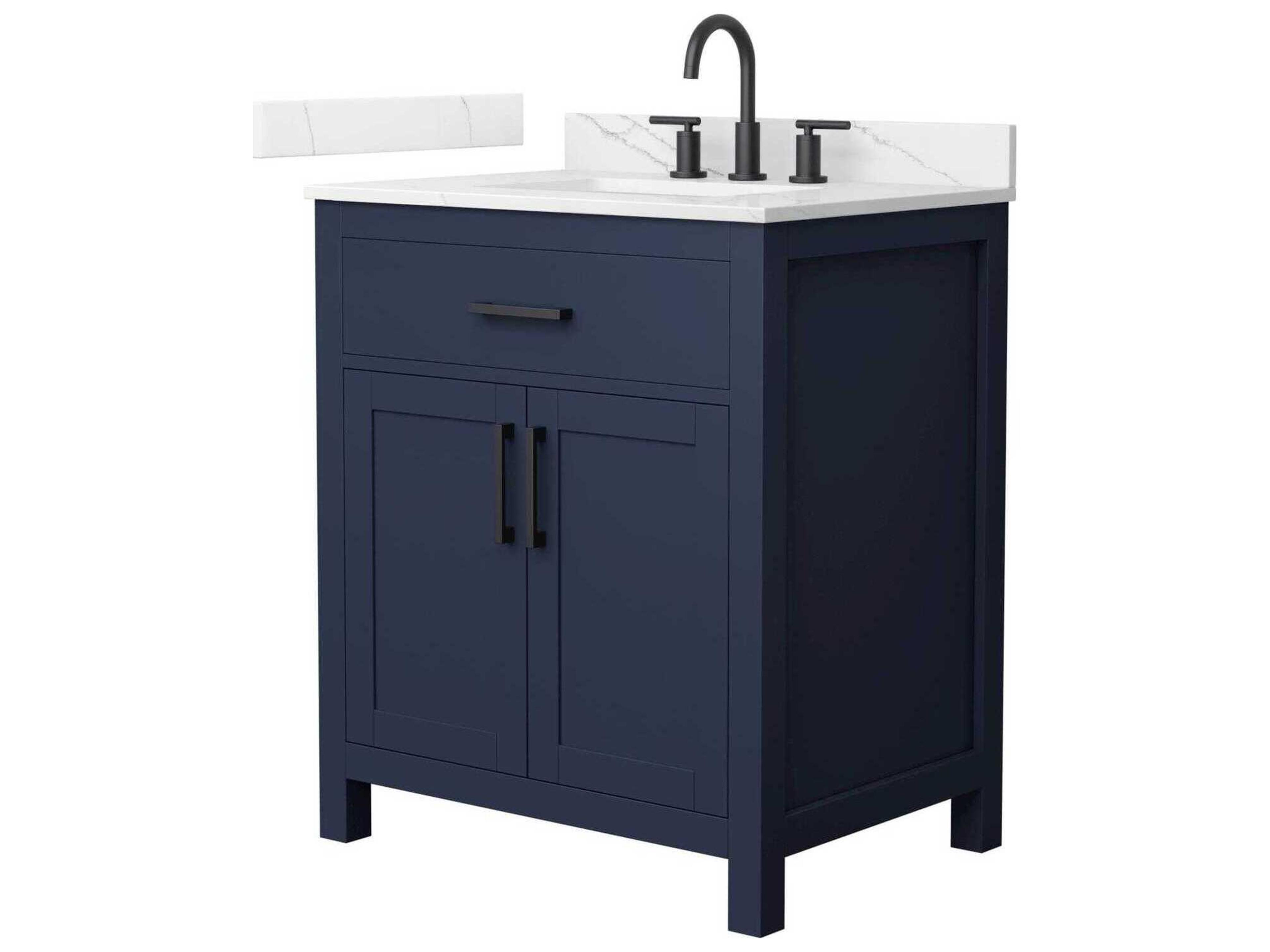 Wyndham Collection Beckett 30" Dark Blue Vanity
