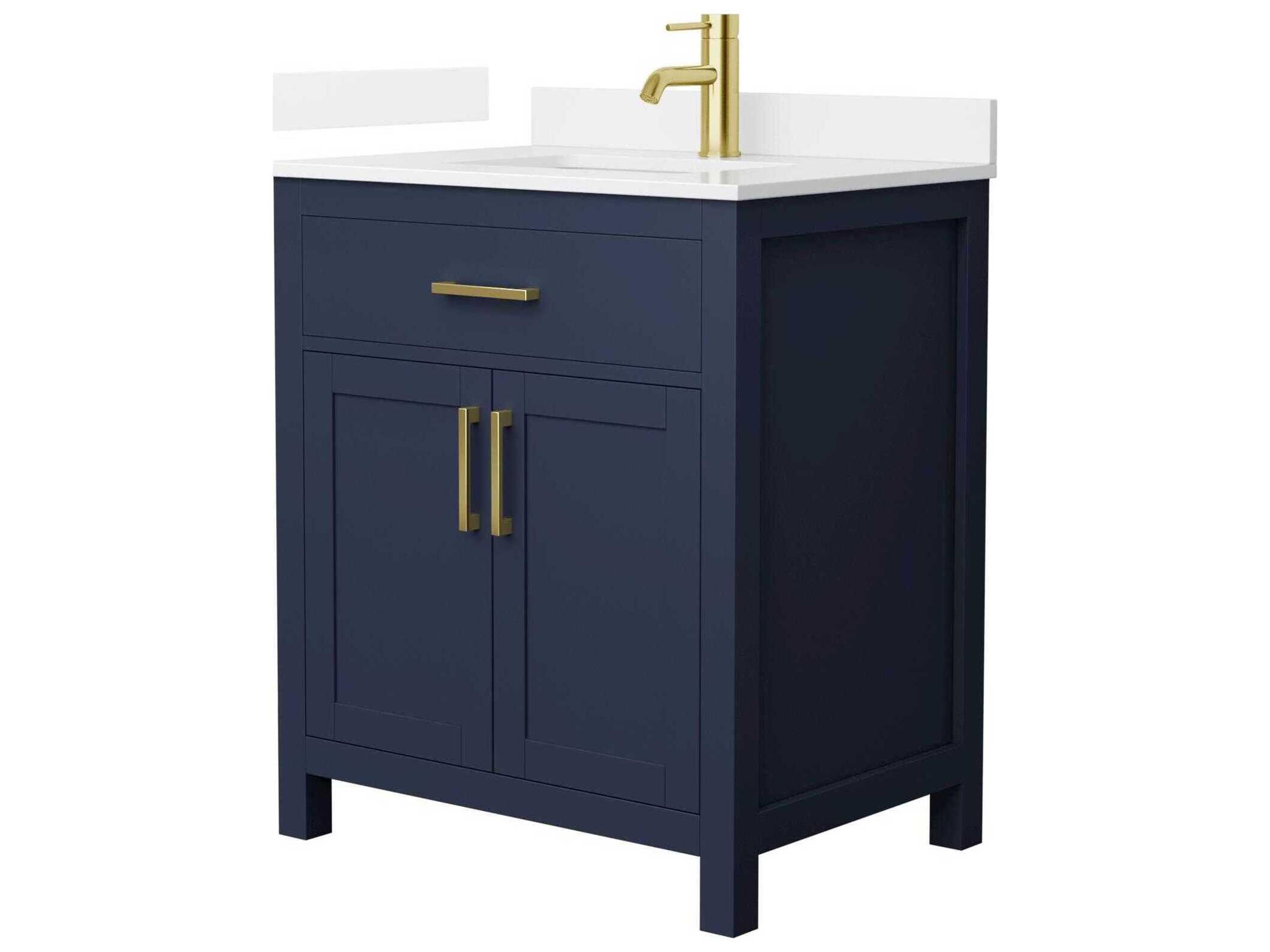 Wyndham Collection Beckett 30" Dark Blue Vanity