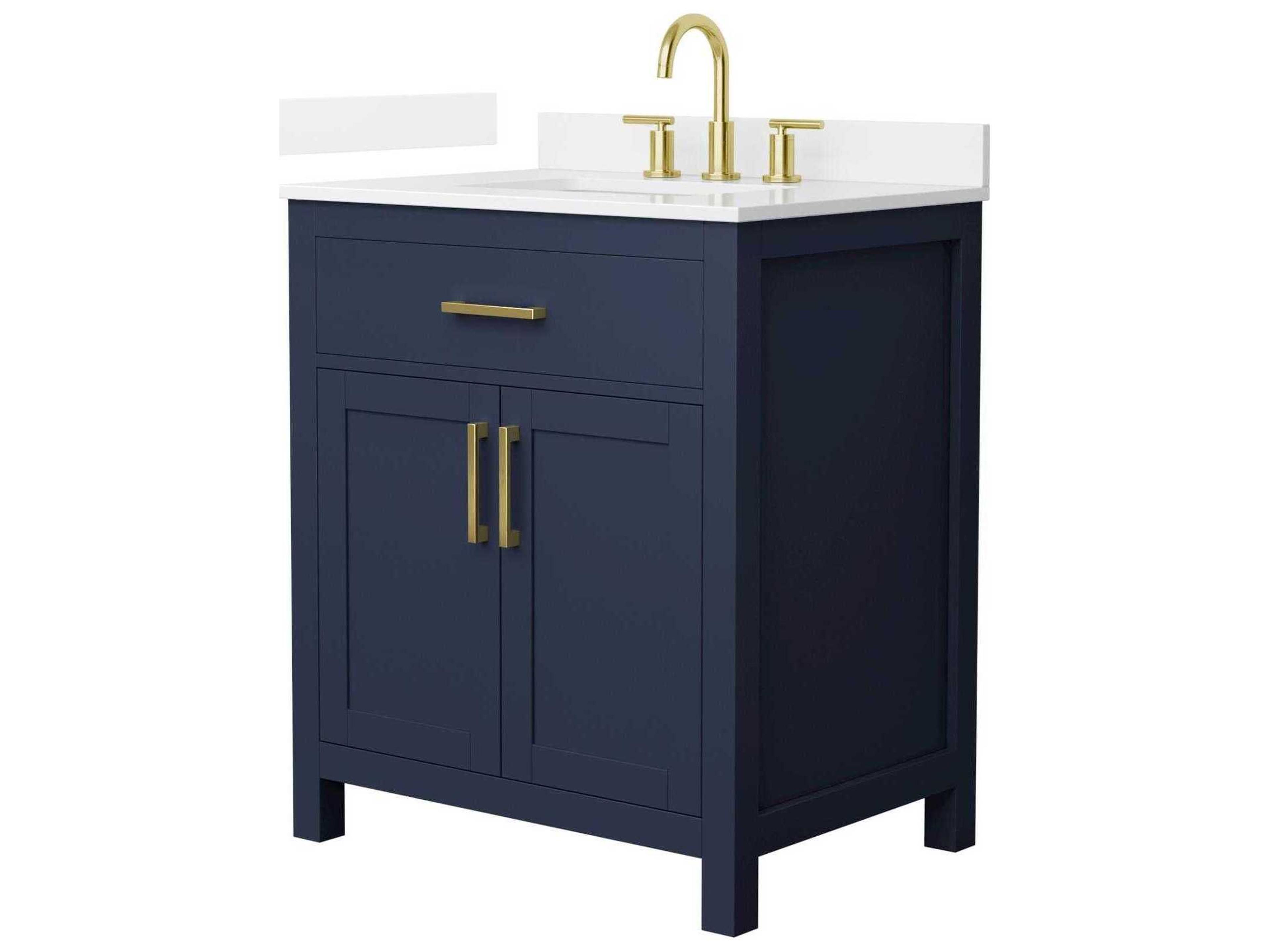 Wyndham Collection Beckett 30" Dark Blue Vanity