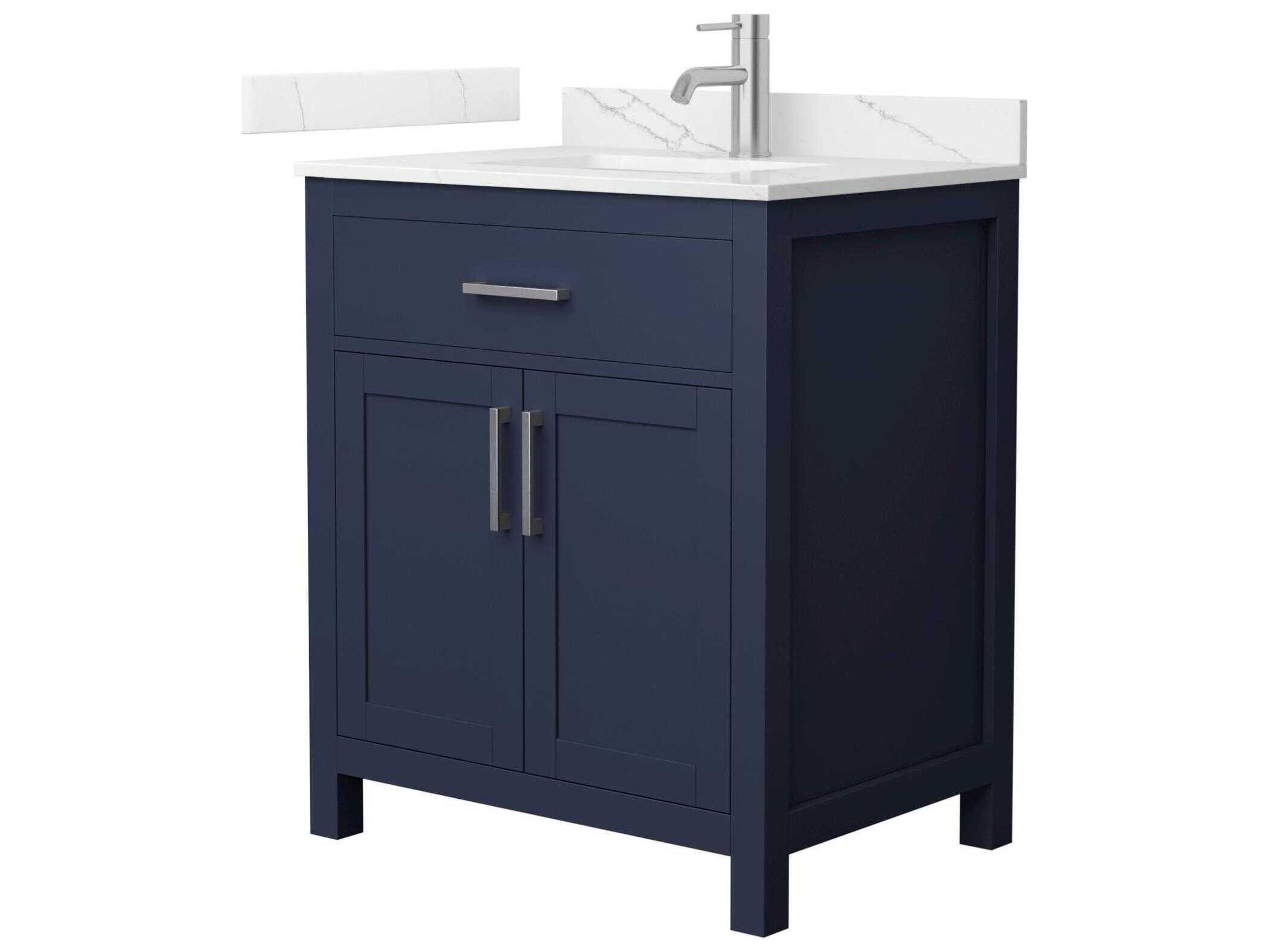 Wyndham Collection Beckett 30" Dark Blue Vanity