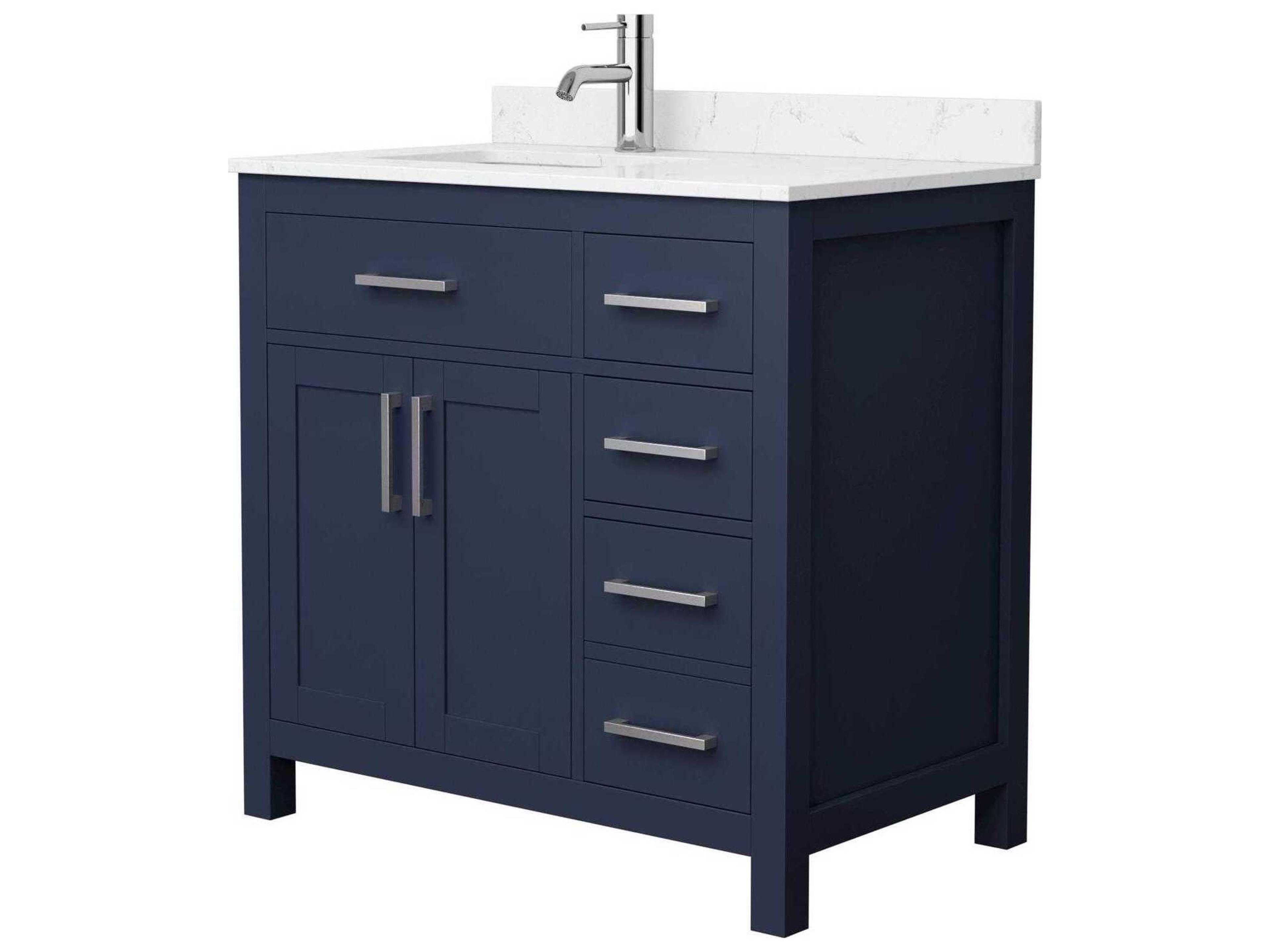 Wyndham Collection Beckett 36" Dark Blue Vanity