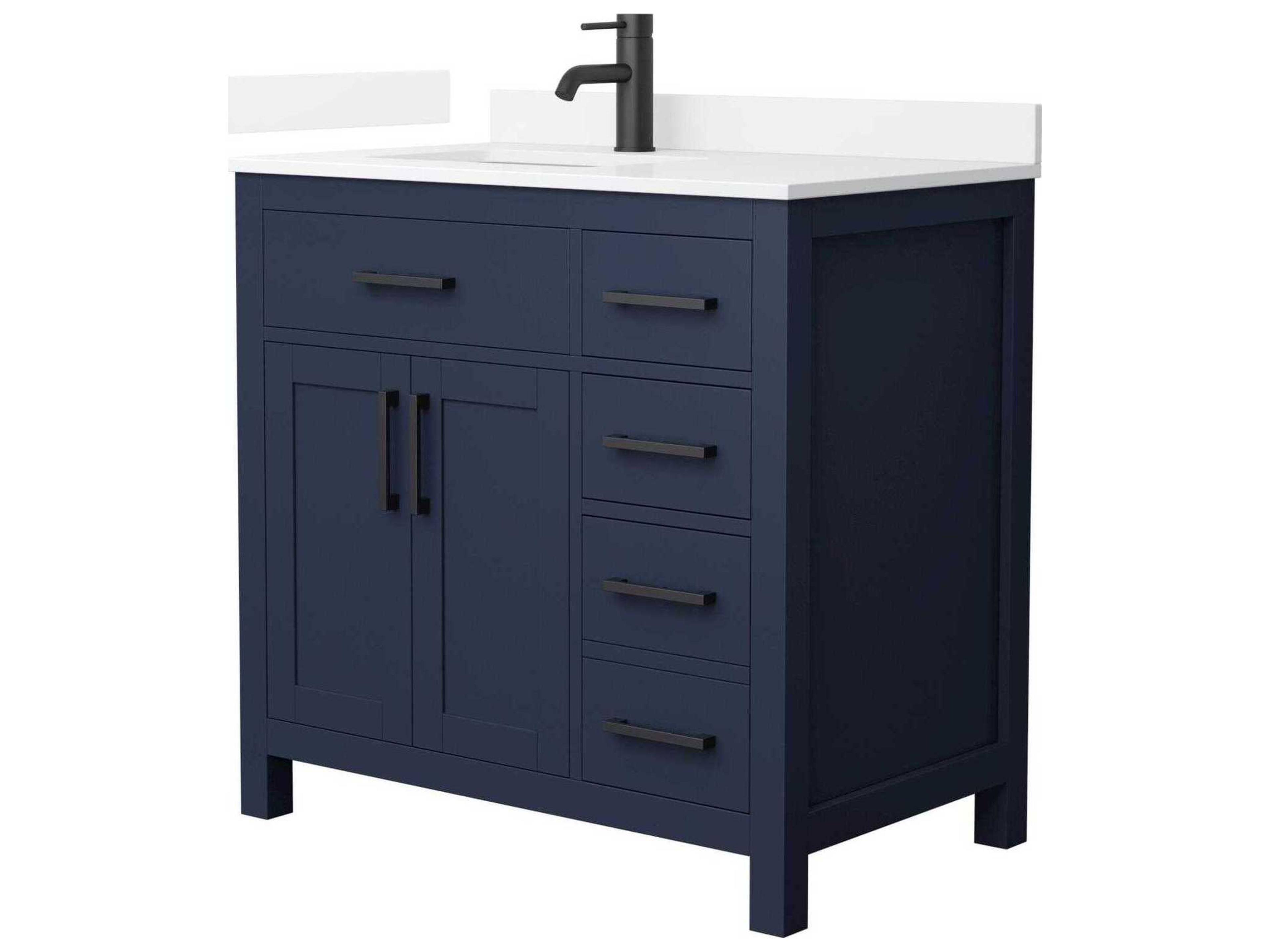Wyndham Collection Beckett 36" Dark Blue Vanity