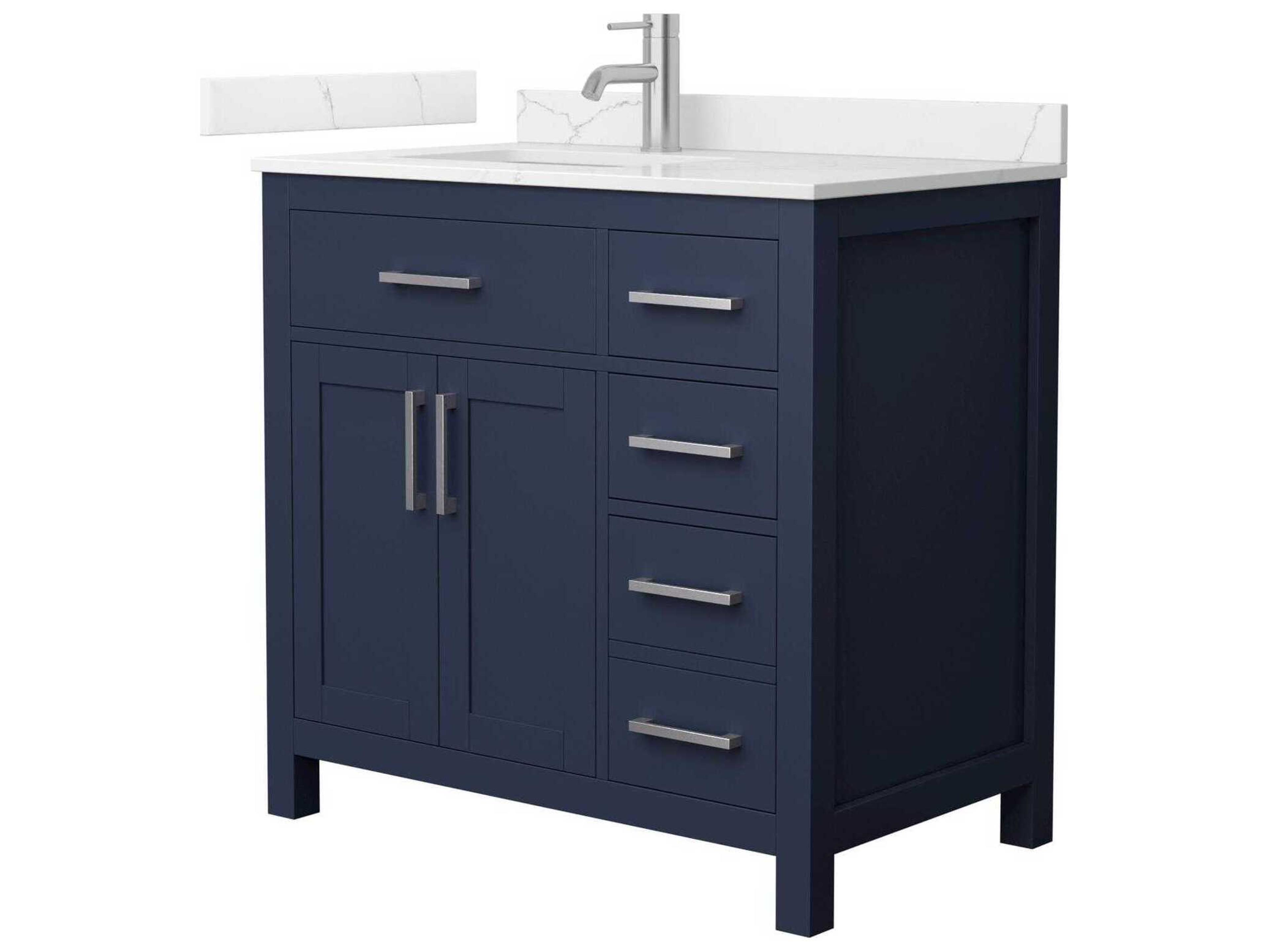 Wyndham Collection Beckett 36" Dark Blue Vanity