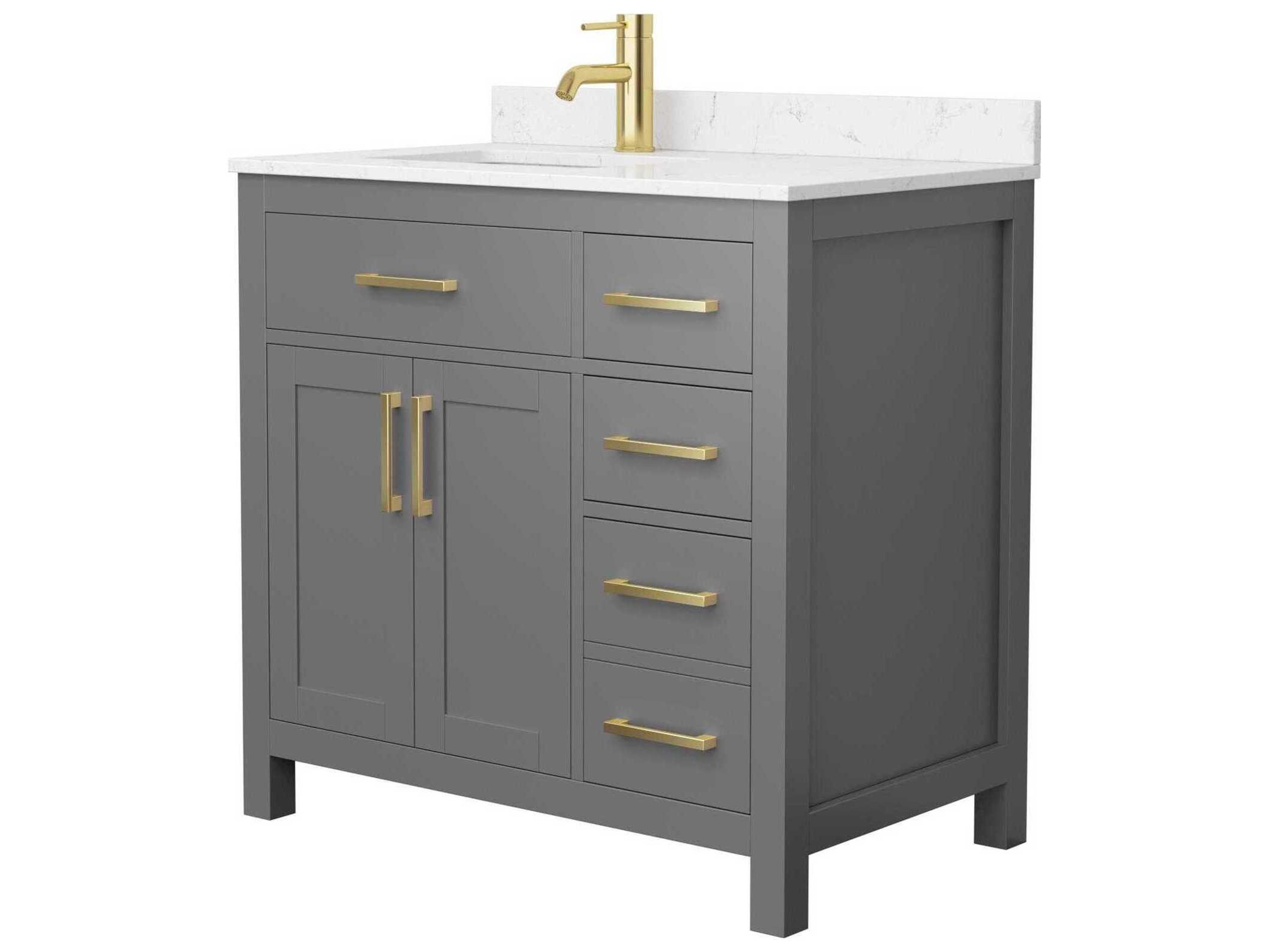 Wyndham Collection Beckett 36" Dark Gray Vanity