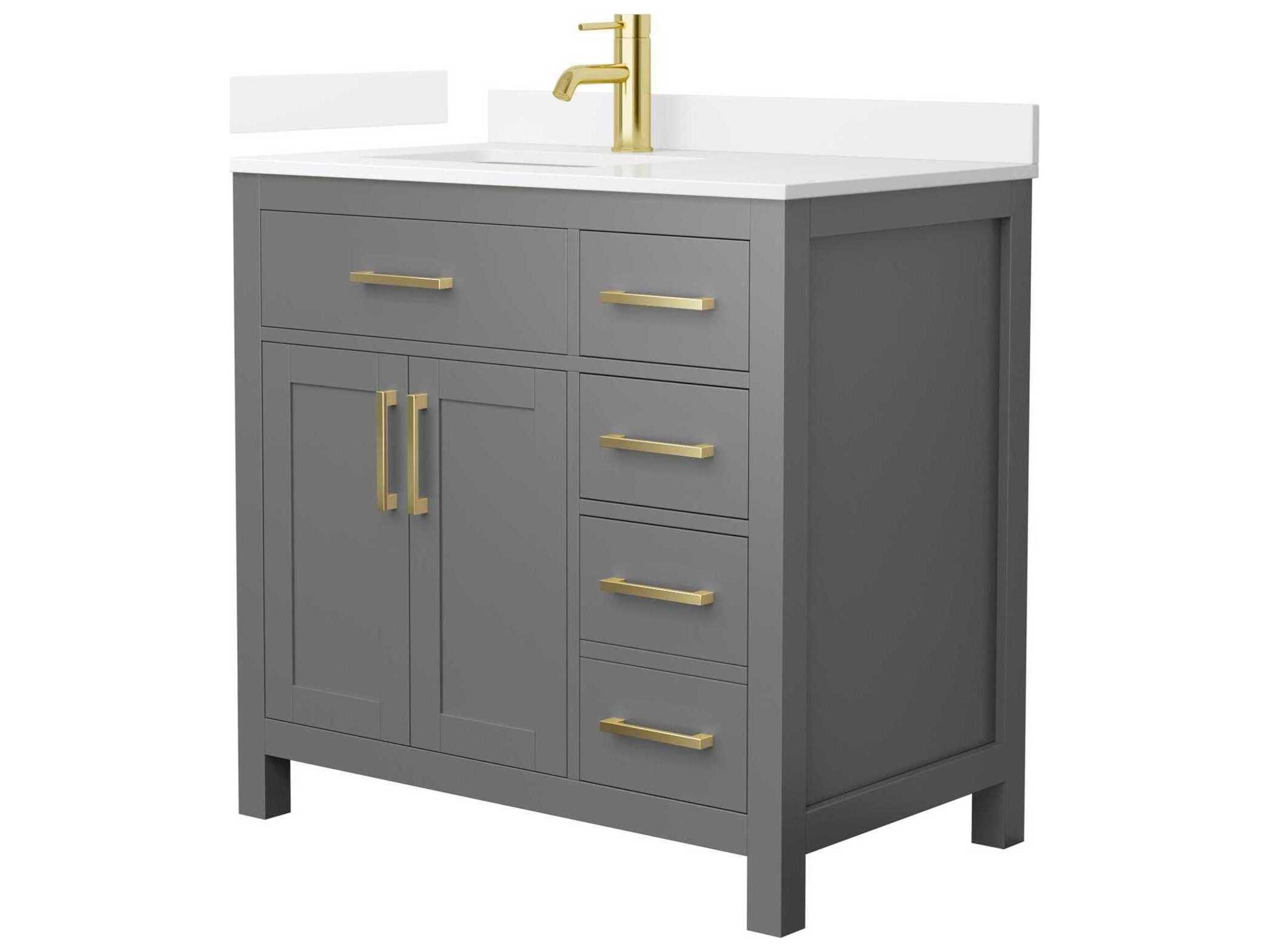 Wyndham Collection Beckett 36" Dark Gray Vanity