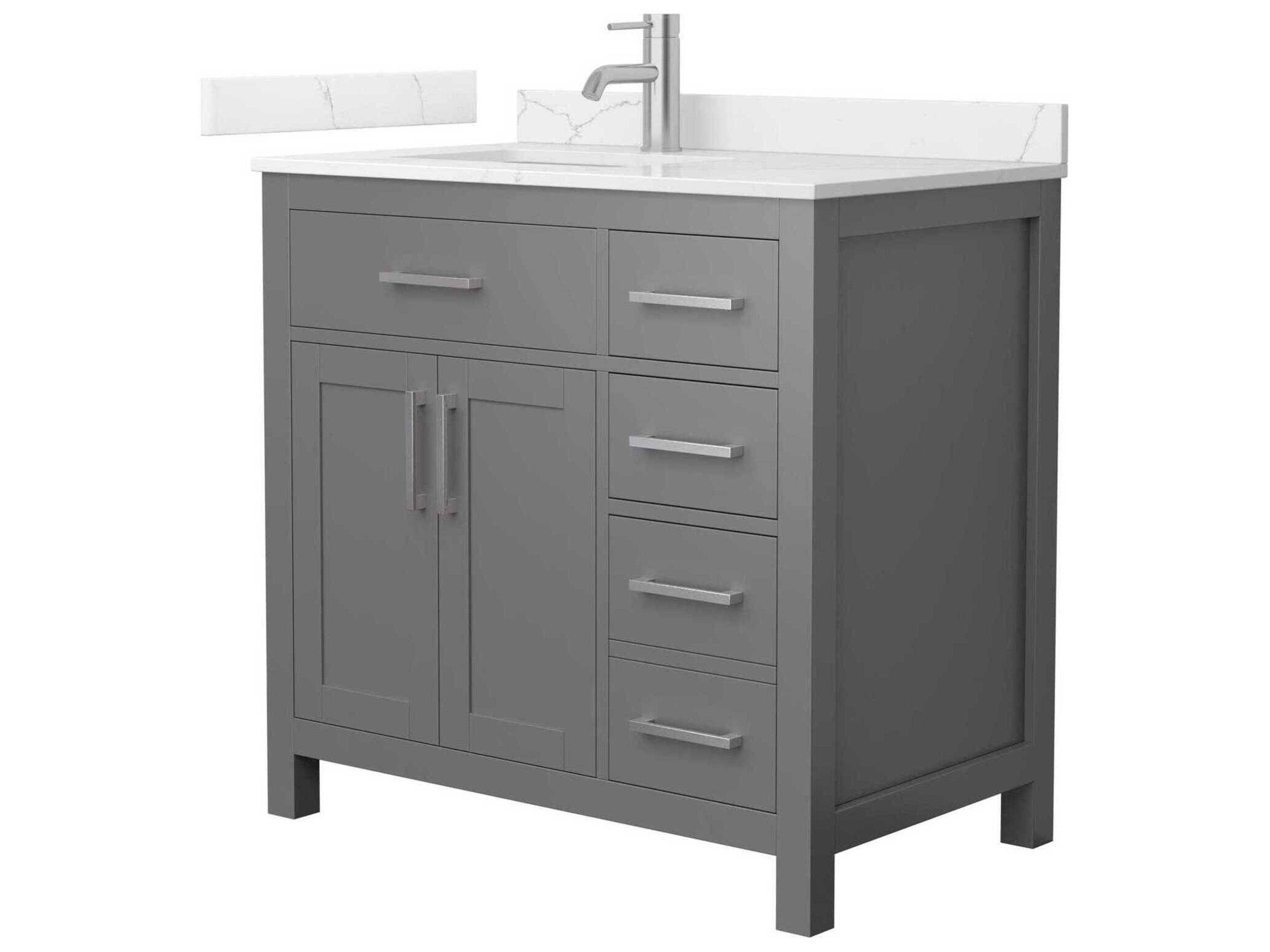 Wyndham Collection Beckett 36" Dark Gray Vanity