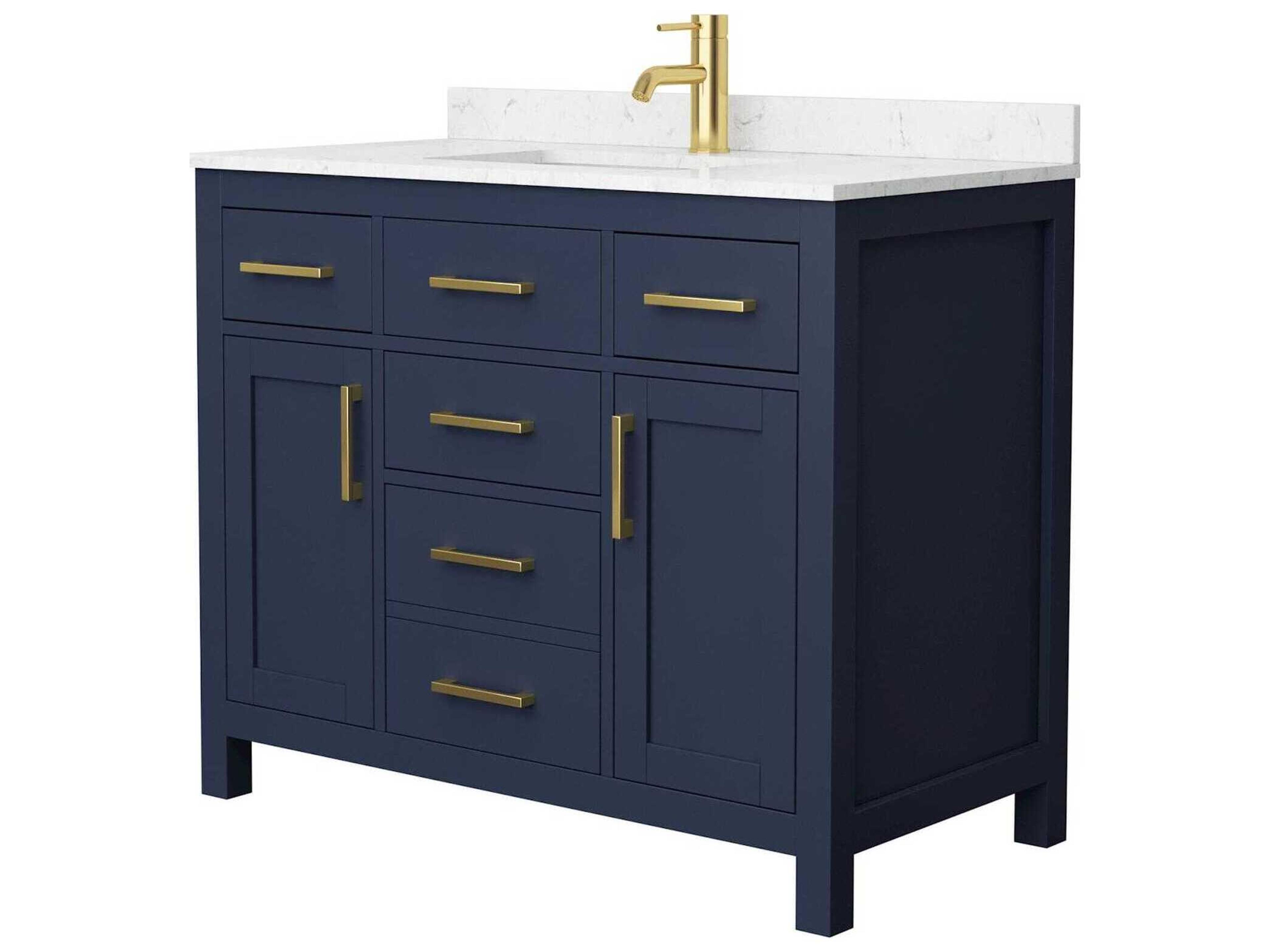 Wyndham Collection Beckett 42" Dark Blue Vanity