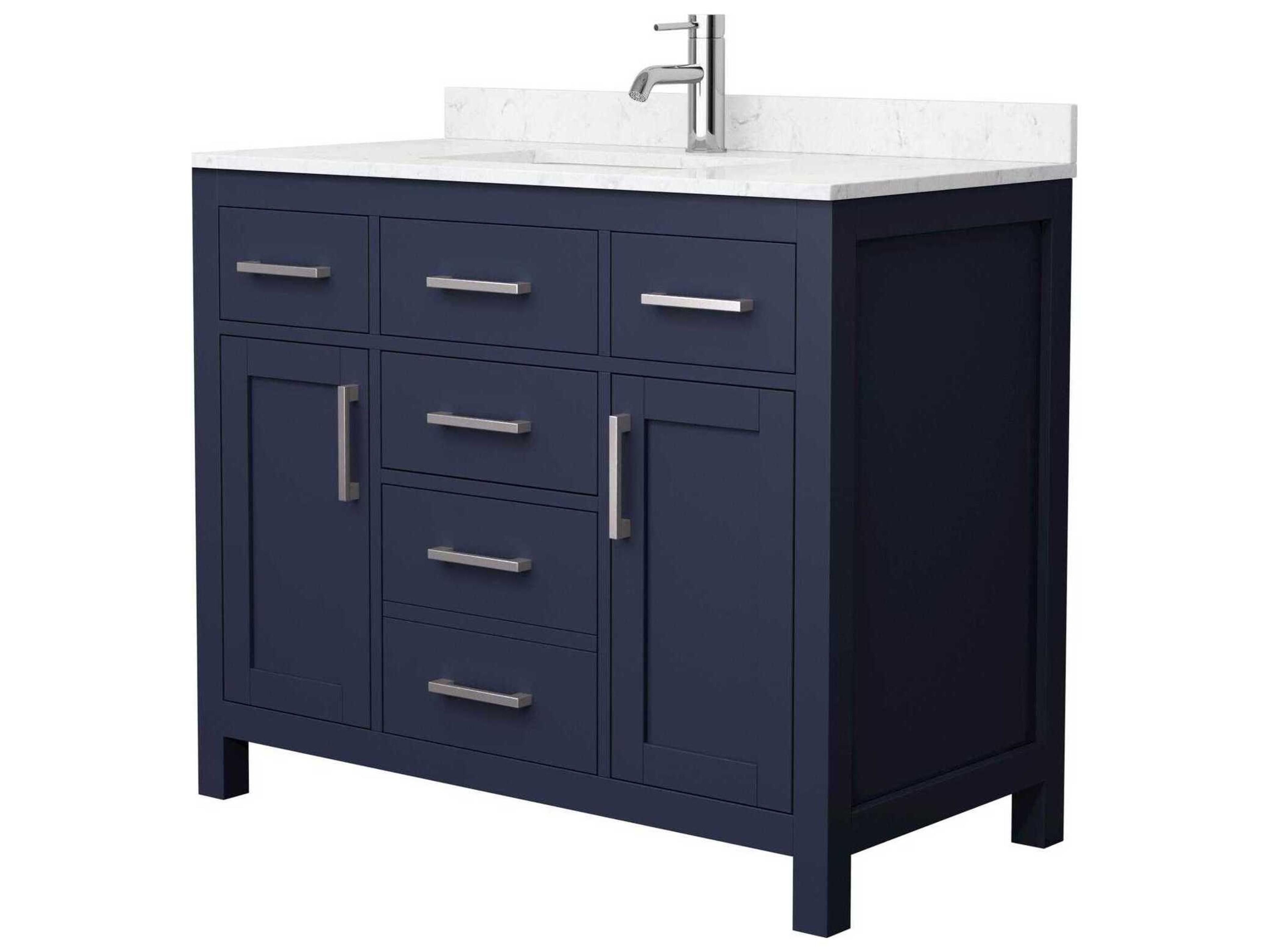 Wyndham Collection Beckett 42" Dark Blue Vanity