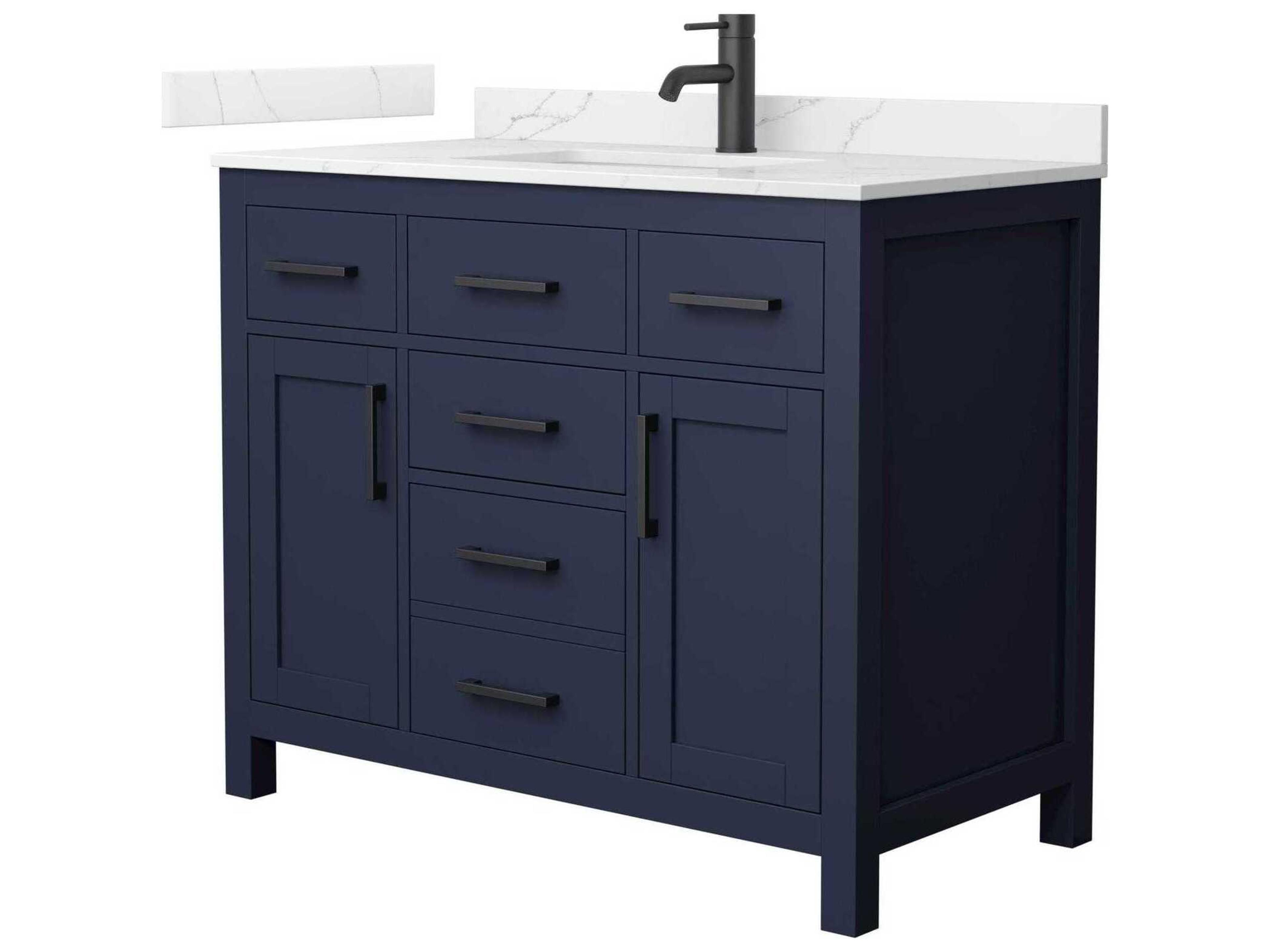 Wyndham Collection Beckett 42" Dark Blue Vanity