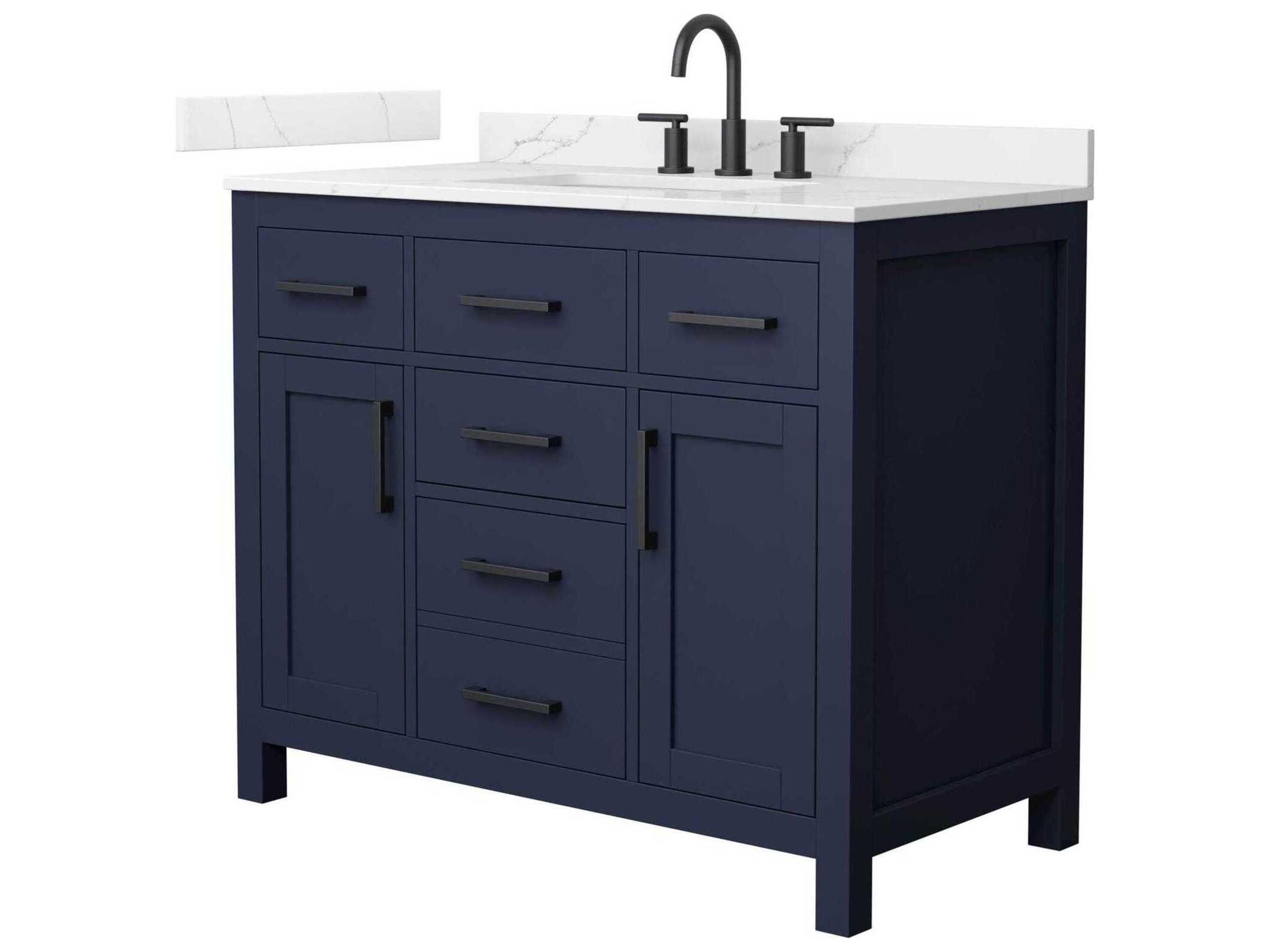 Wyndham Collection Beckett 42" Dark Blue Vanity