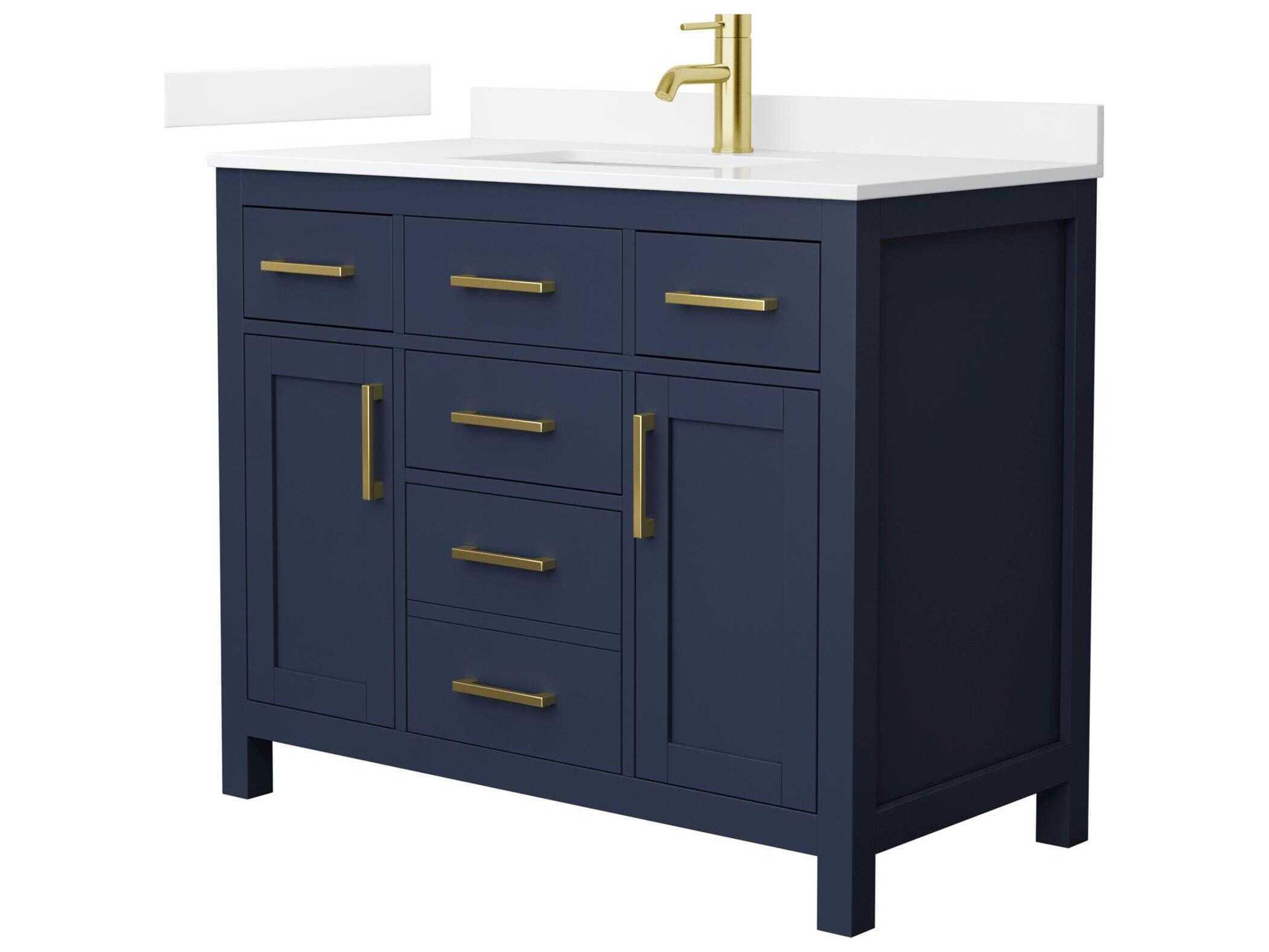 Wyndham Collection Beckett 42" Dark Blue Vanity