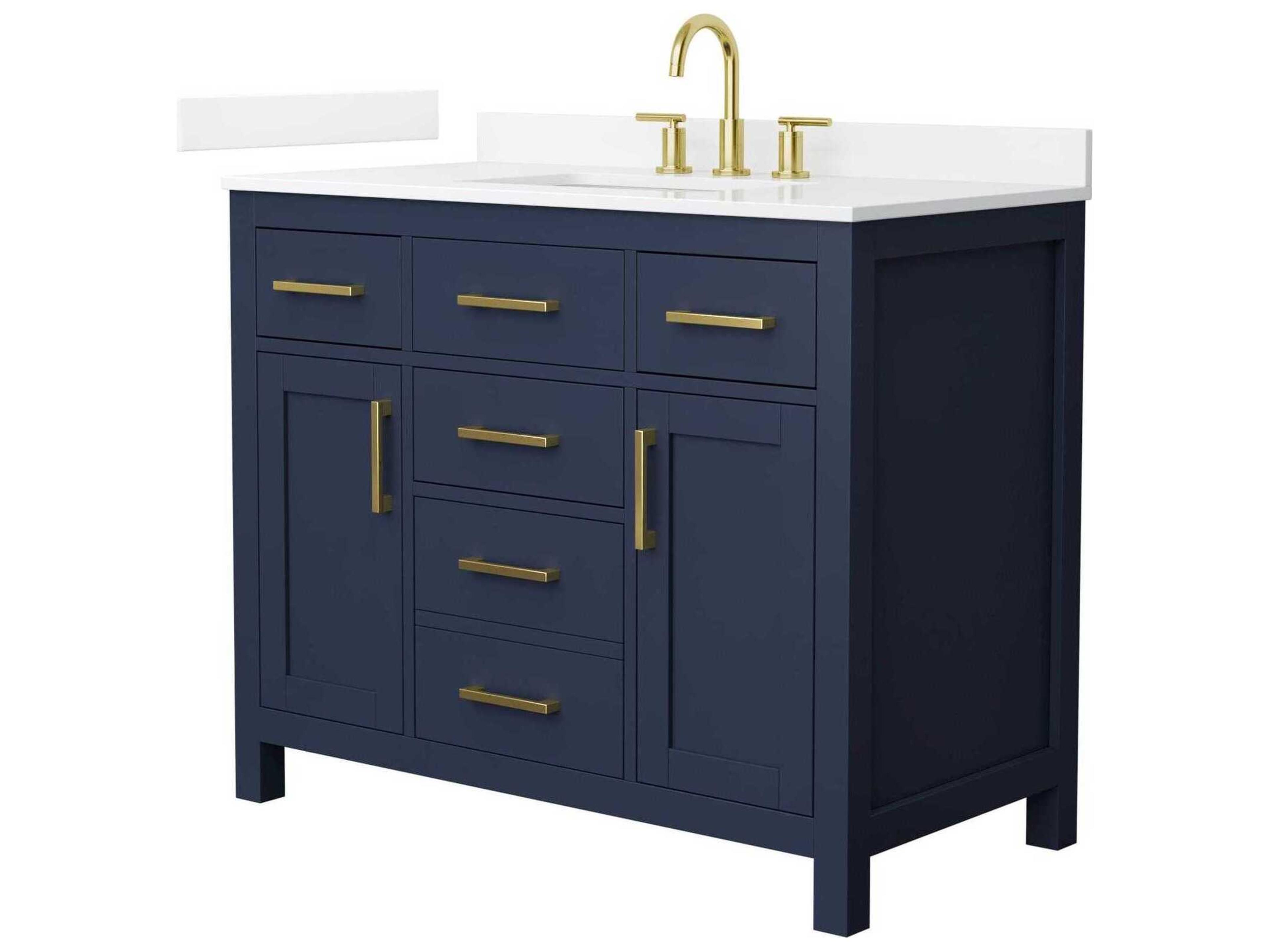 Wyndham Collection Beckett 42" Dark Blue Vanity