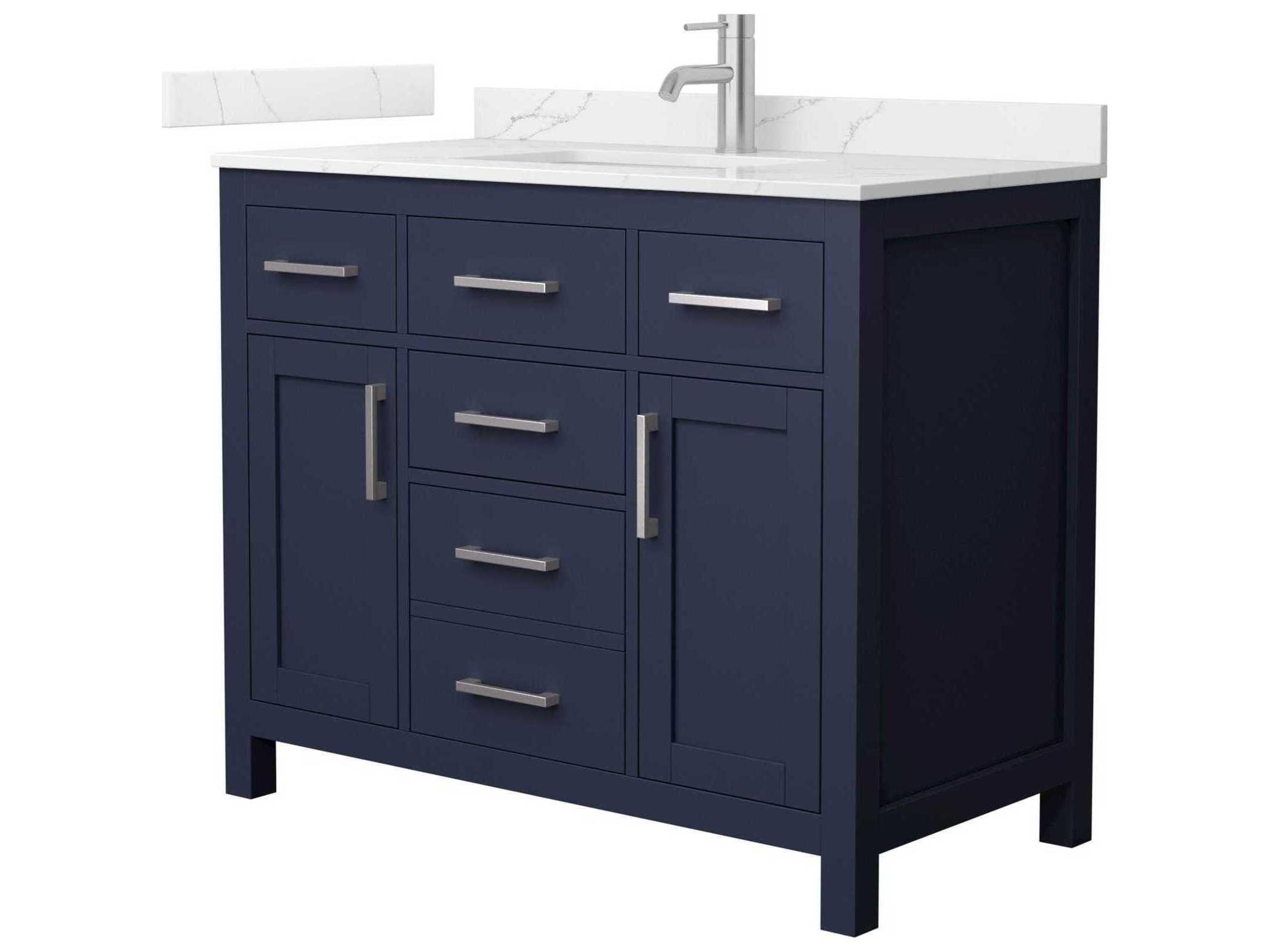 Wyndham Collection Beckett 42" Dark Blue Vanity