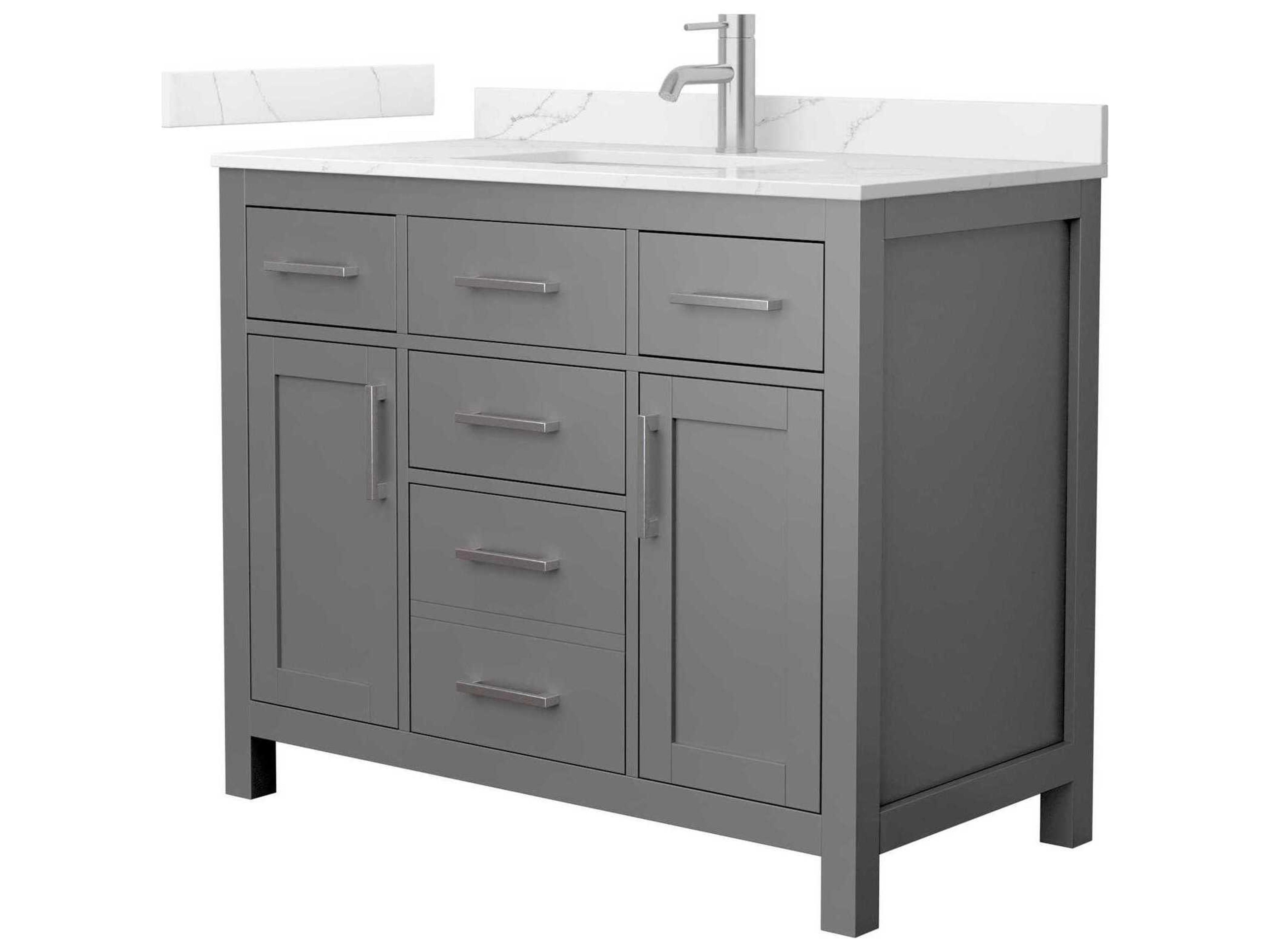 Wyndham Collection Beckett 42" Dark Gray Vanity