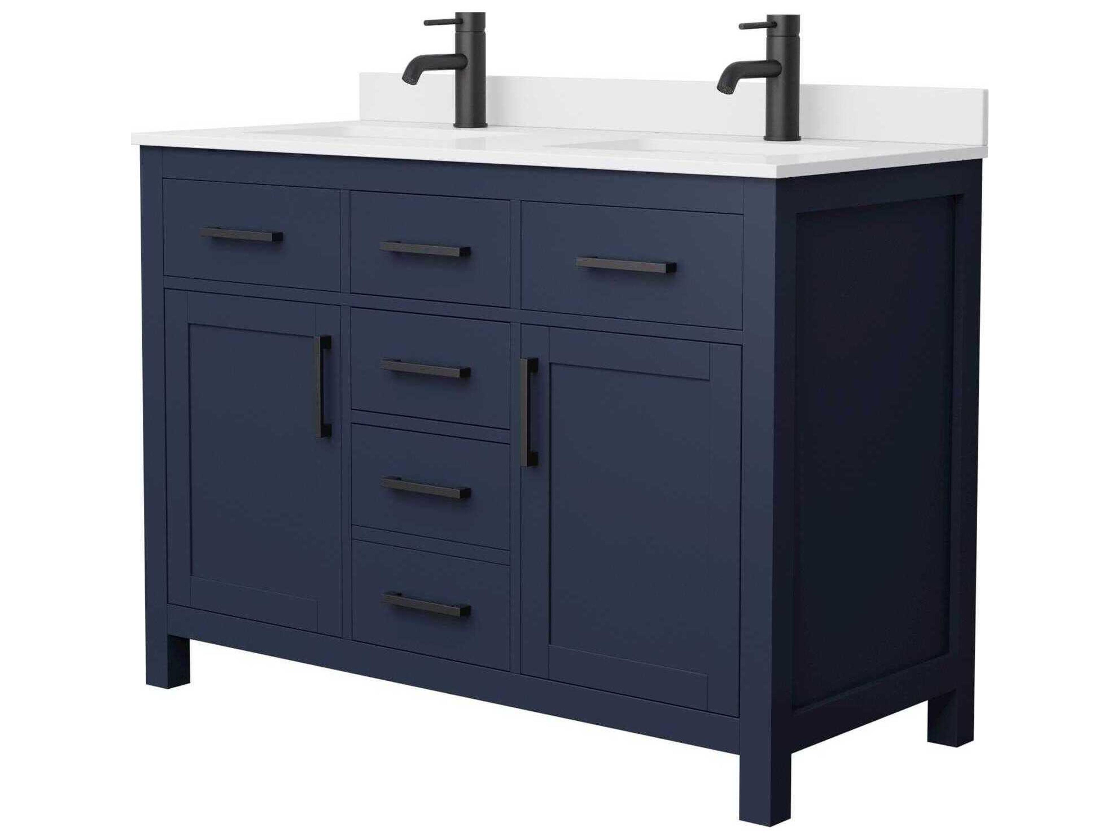 Wyndham Collection Beckett 48" Dark Blue Vanity